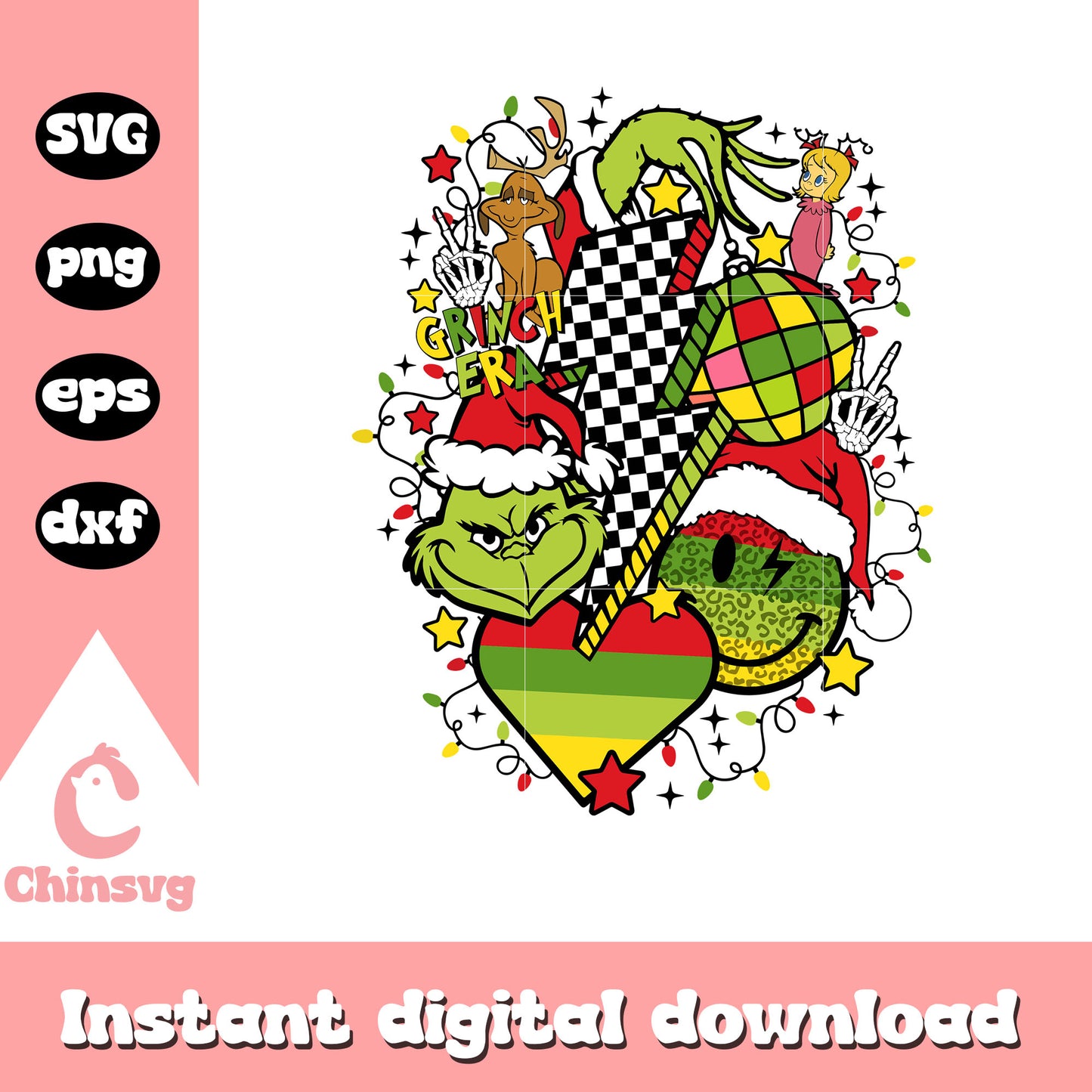 Grinch era christmas design svg, grinch christmas ornaments svg