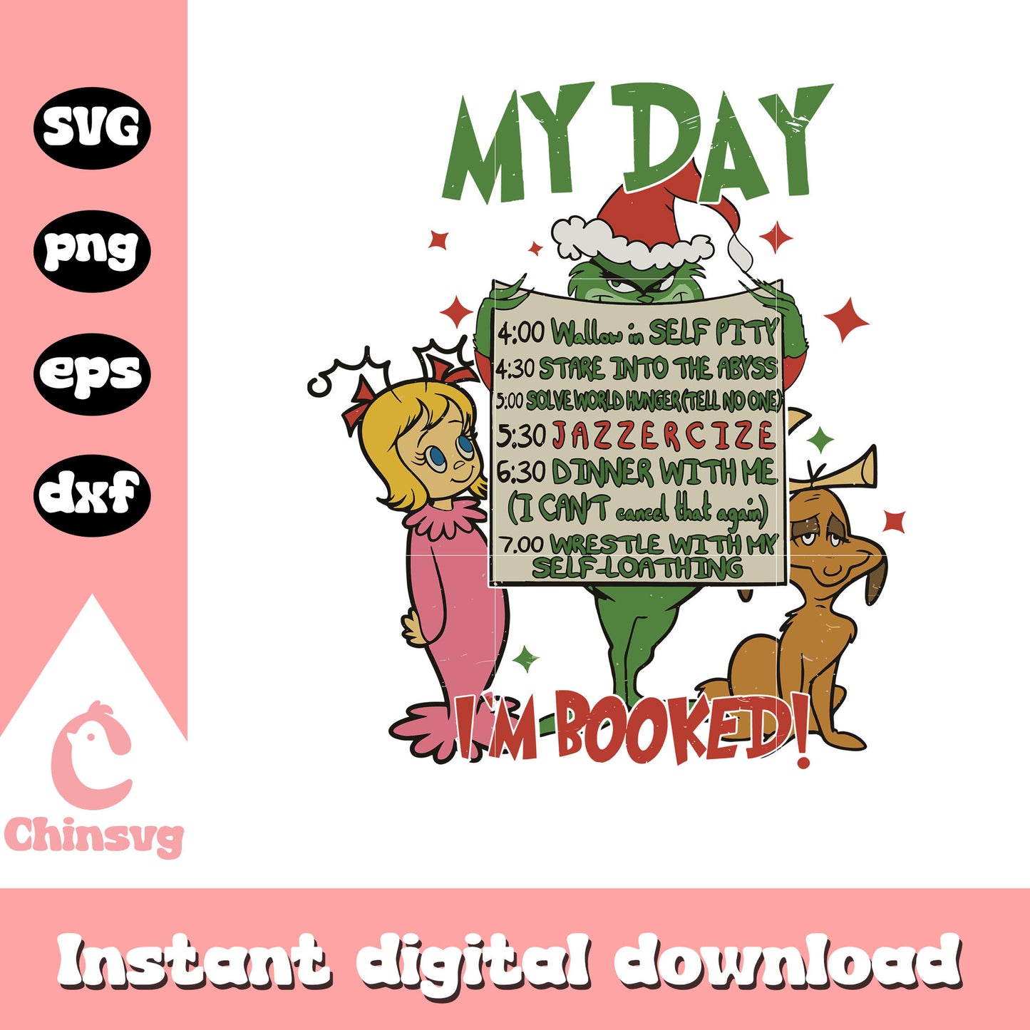 Grinch friends my day i'm booked svg, grinch and friends svg