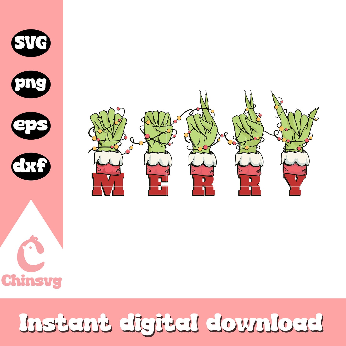 Grinch hand sign merry christmas design svg, grinch hands svg