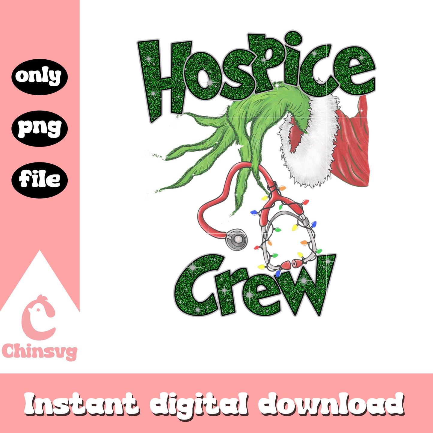Grinch hands hospice crew design png, grinch hand holding png