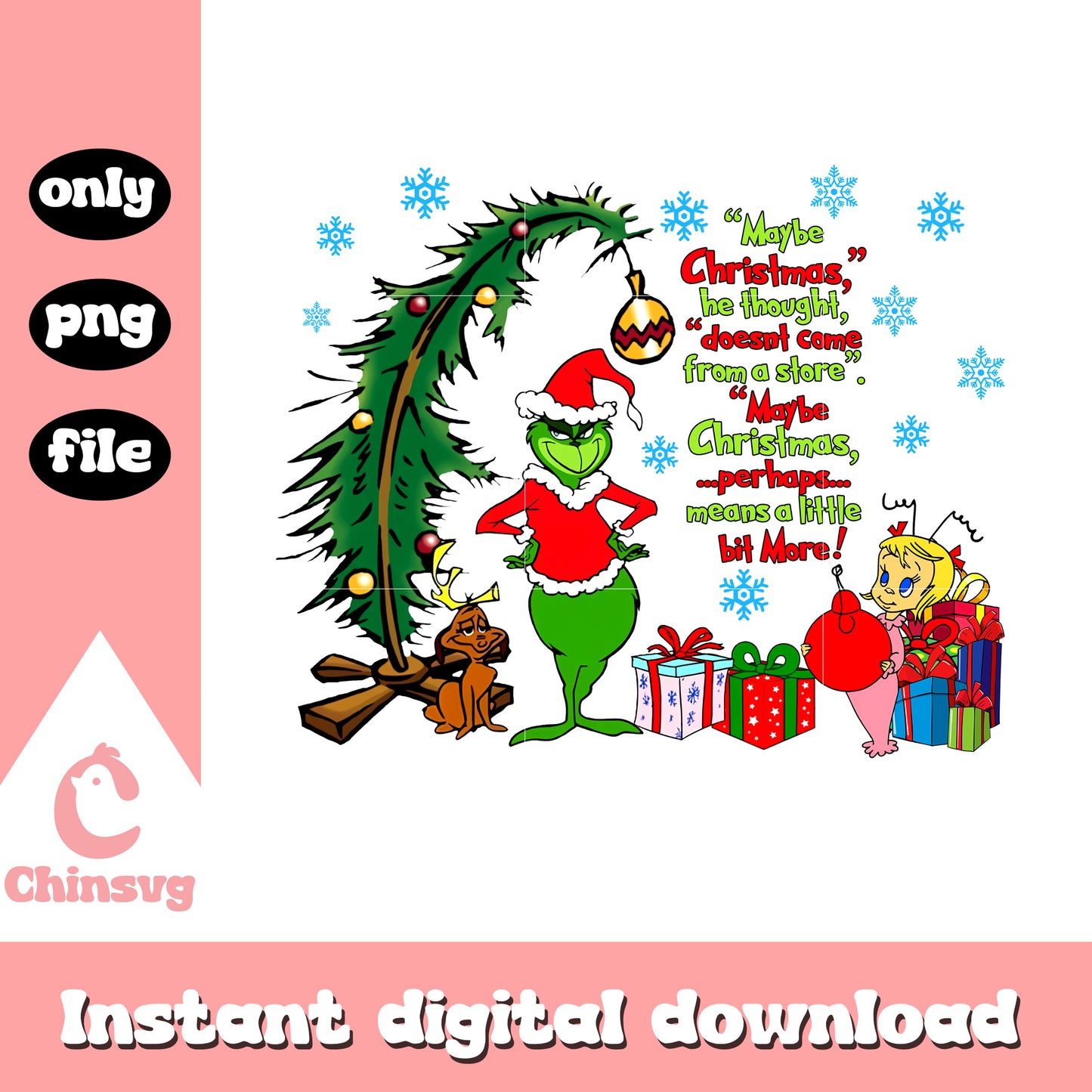 Grinch maybe christmas quote design png, grinch christmas quote png