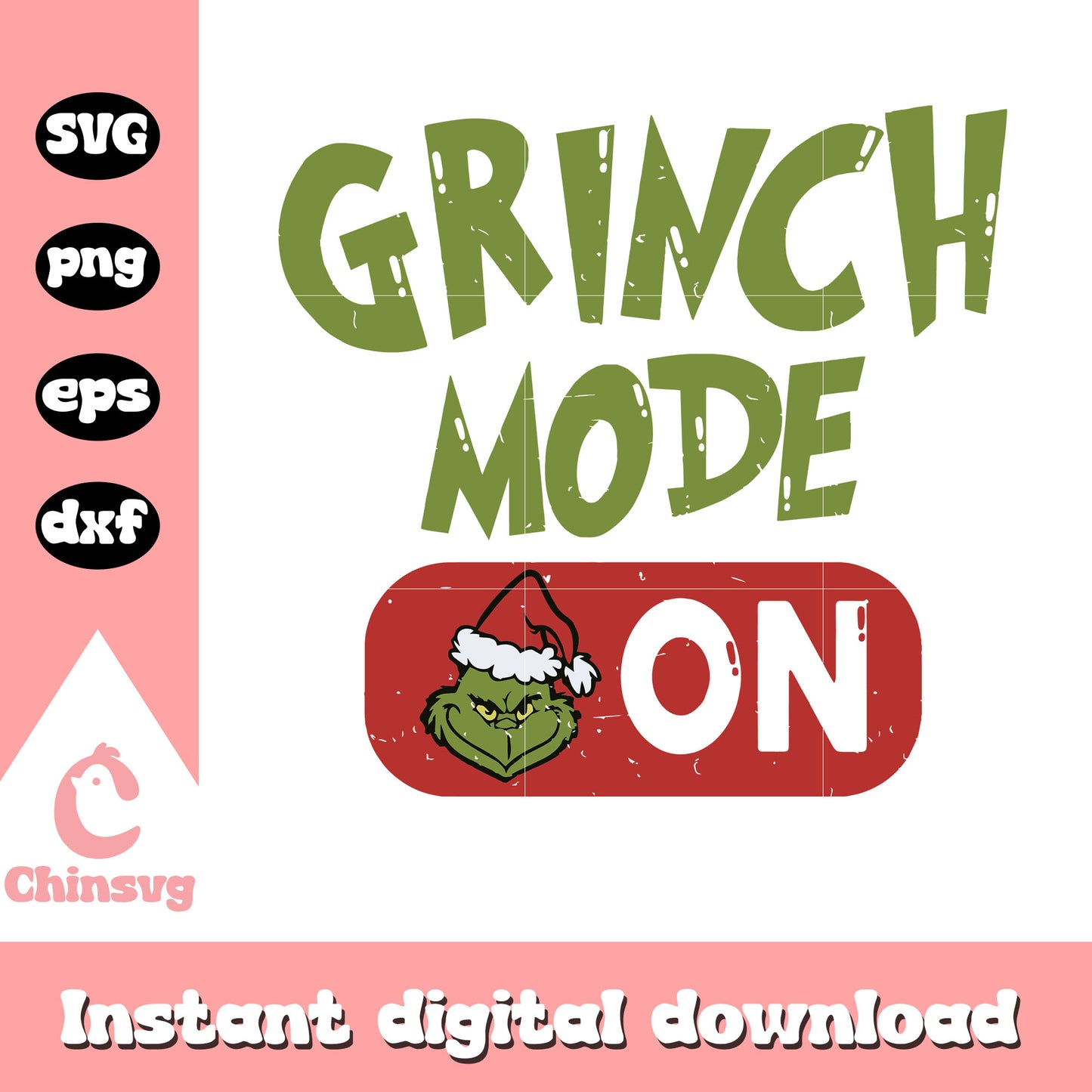Grinch mode on christmas deisgn svg, the grinch face svg