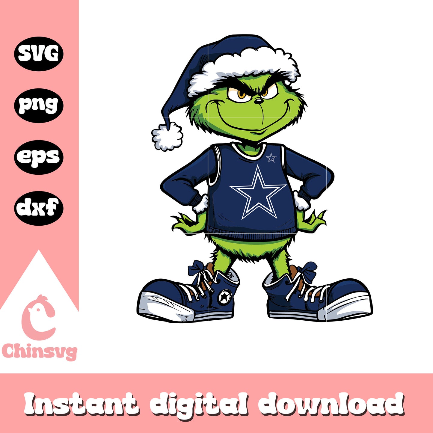 Grinch player dallas cowboys football svg, grinch dallas cowboys svg