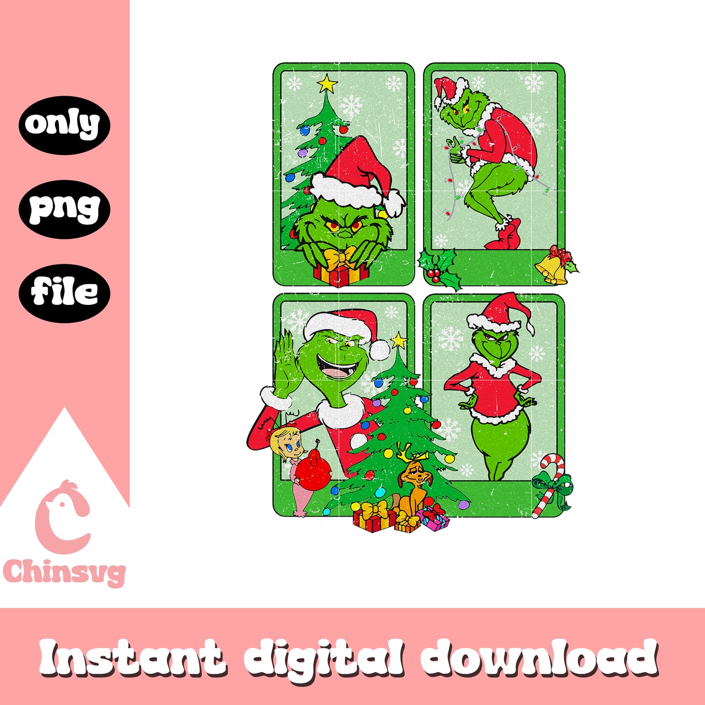 Grinch santa claus christmas tree png, the grinch santa claus png