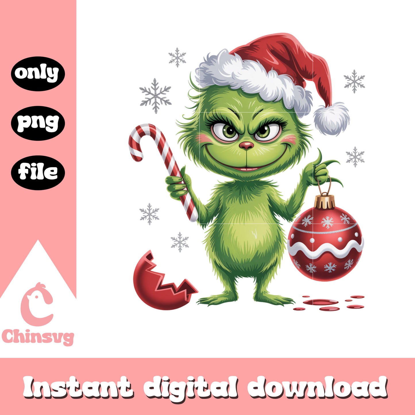 Grinch carry christmas ball design png, grinch movie clipart png
