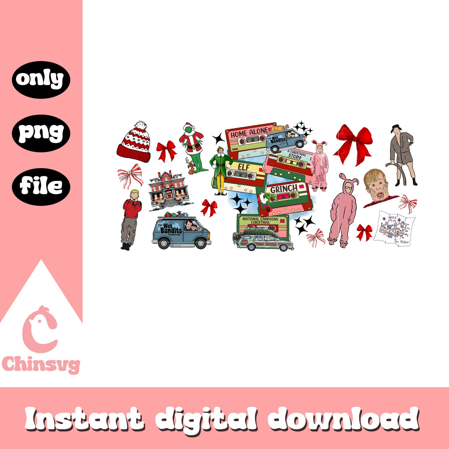 Grinch christmas ornaments design png, grinch decorations png