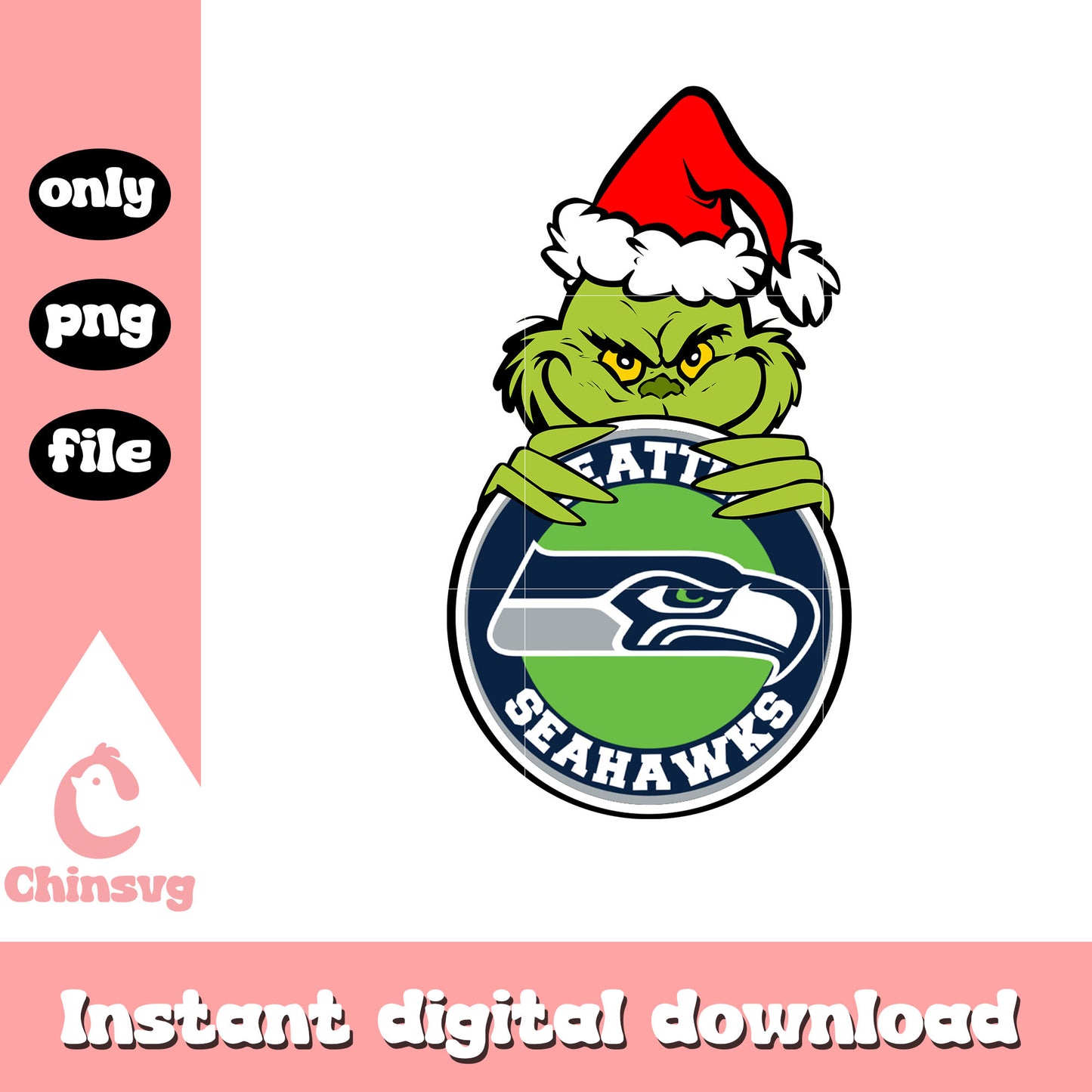 Grinch christmas seattle seahawks png, nfl seahawks png