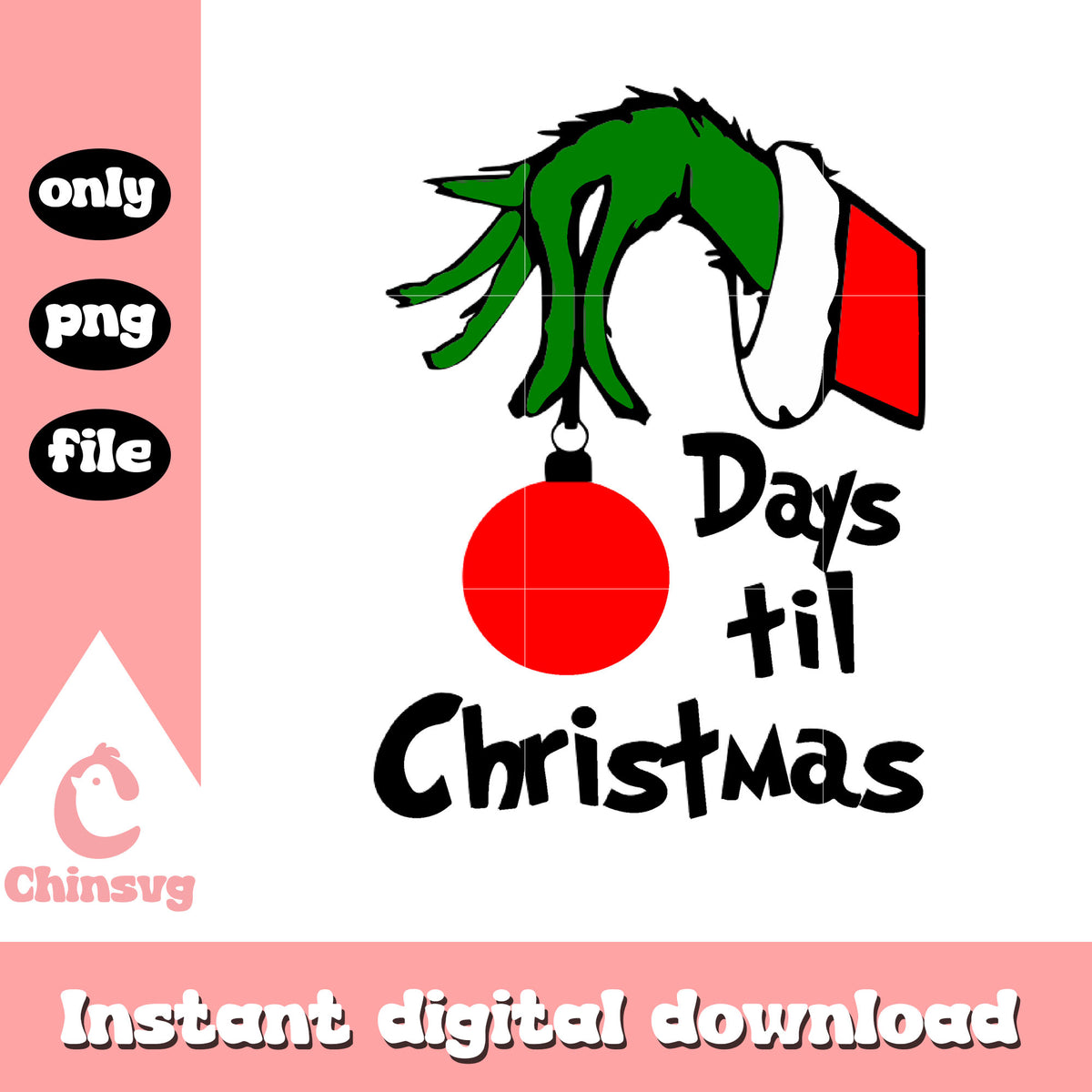 Grinch hand christmas ball design png, grinch hand png