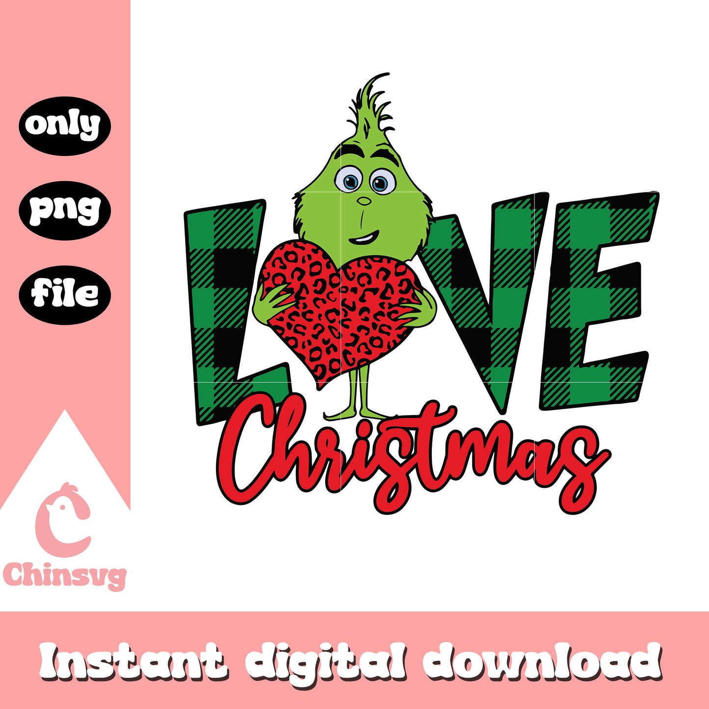 Grinch love christmas design png,the grinch movie png