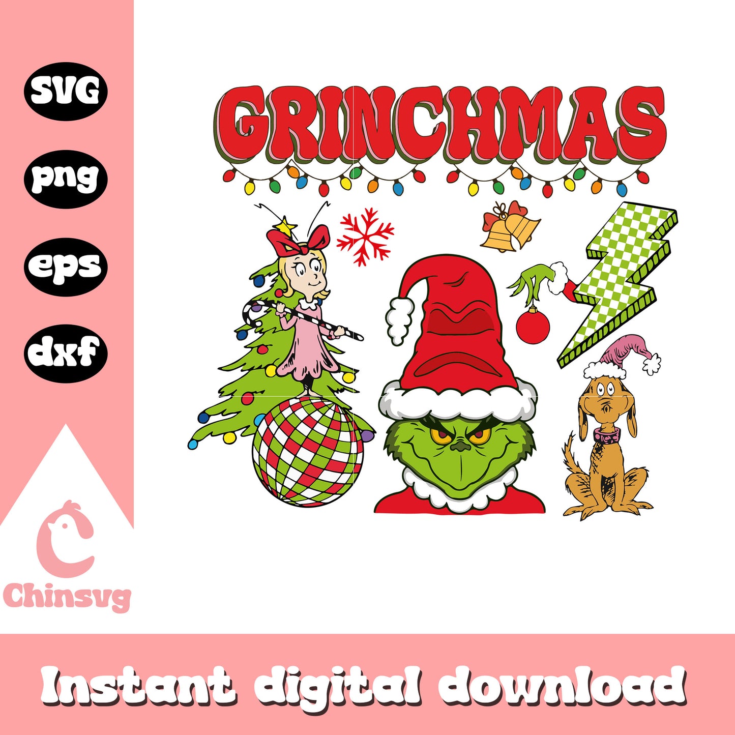 Grinchmas friends christmas design svg, merry grinchmas svg