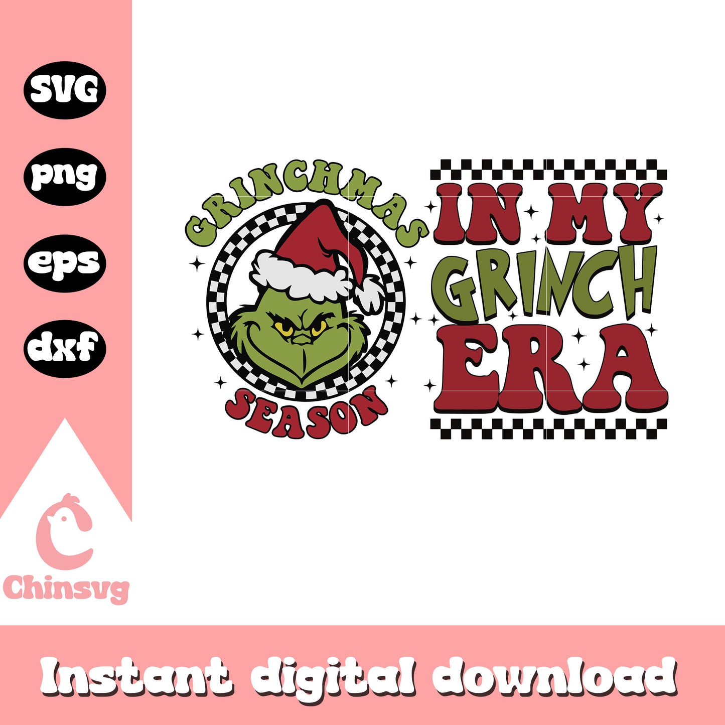Grinchmas season logo christmas design svg, in my grinch era svg