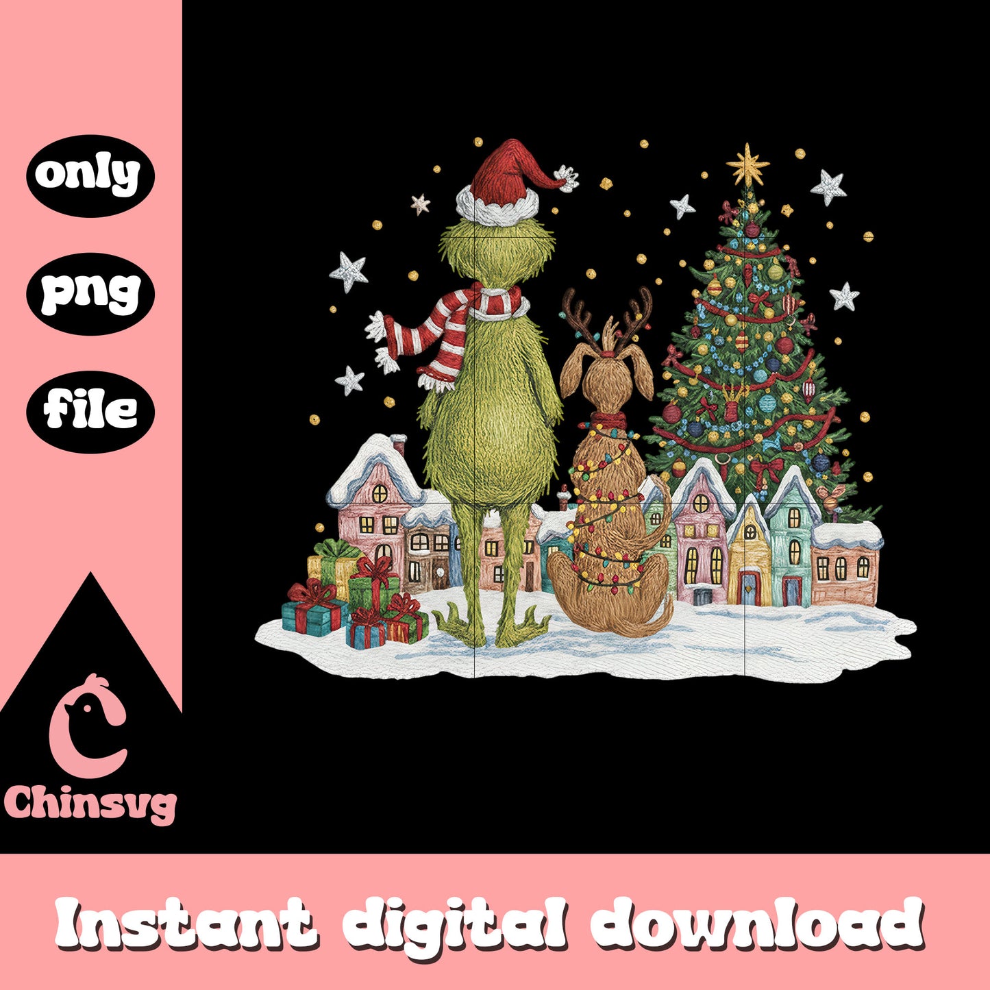 Grinch max christmas decor png, grinch whoville png