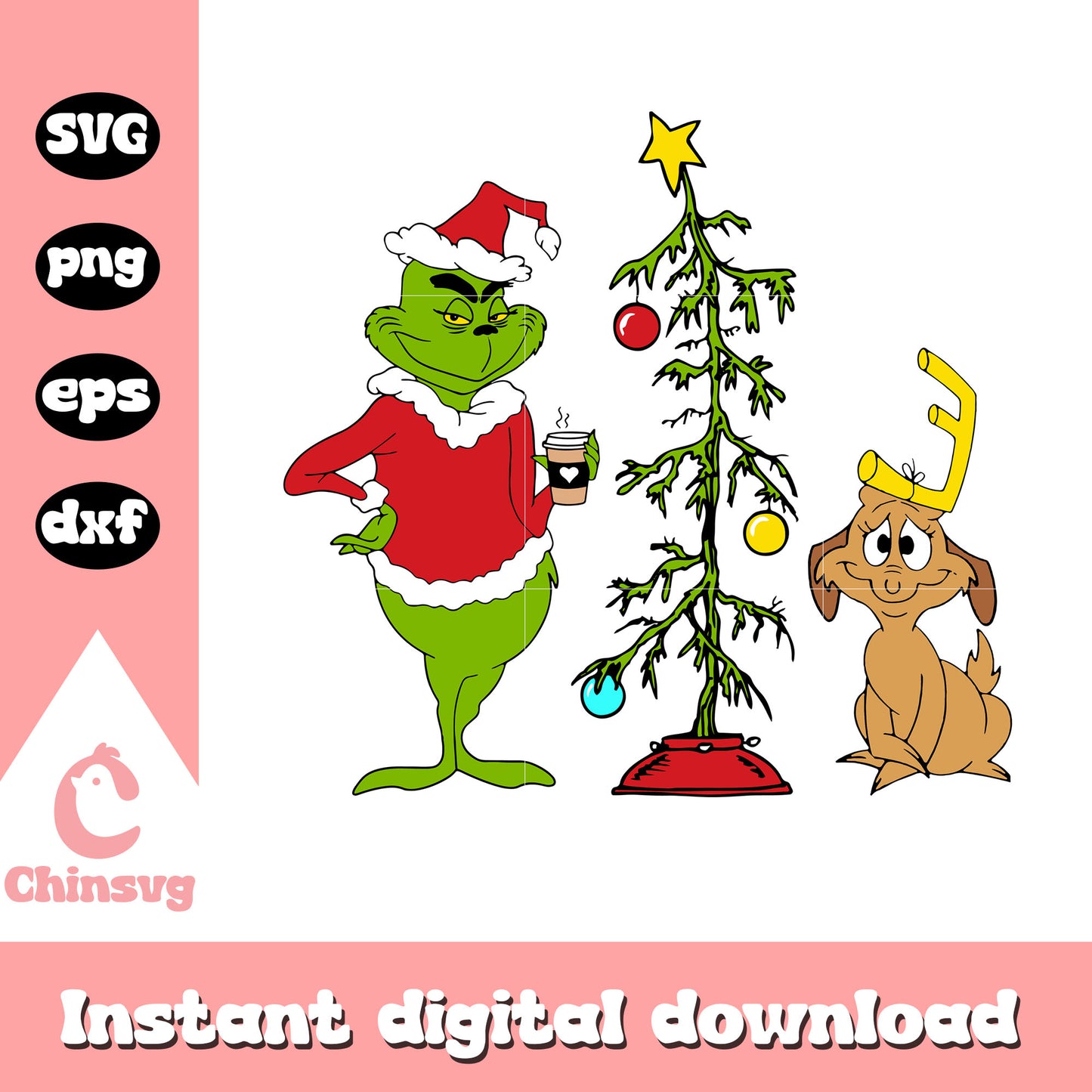 Grinch santa claus christmas day svg, grinch christmas tree svg