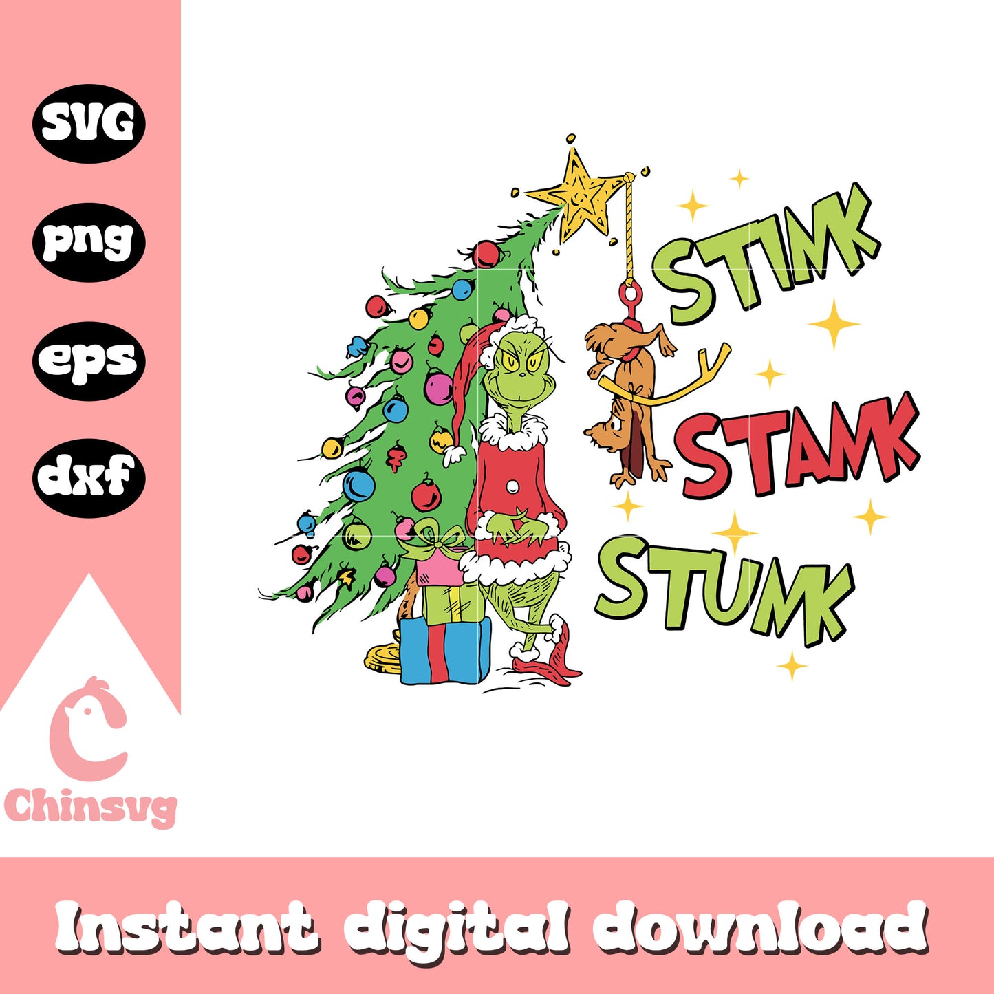 Grinch stink stank stunk svg, how the grinch stole christmas svg