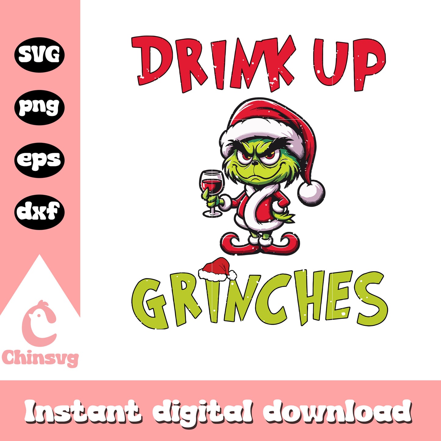 Grink up grinches chibi christmas svg, chibi grinch svg