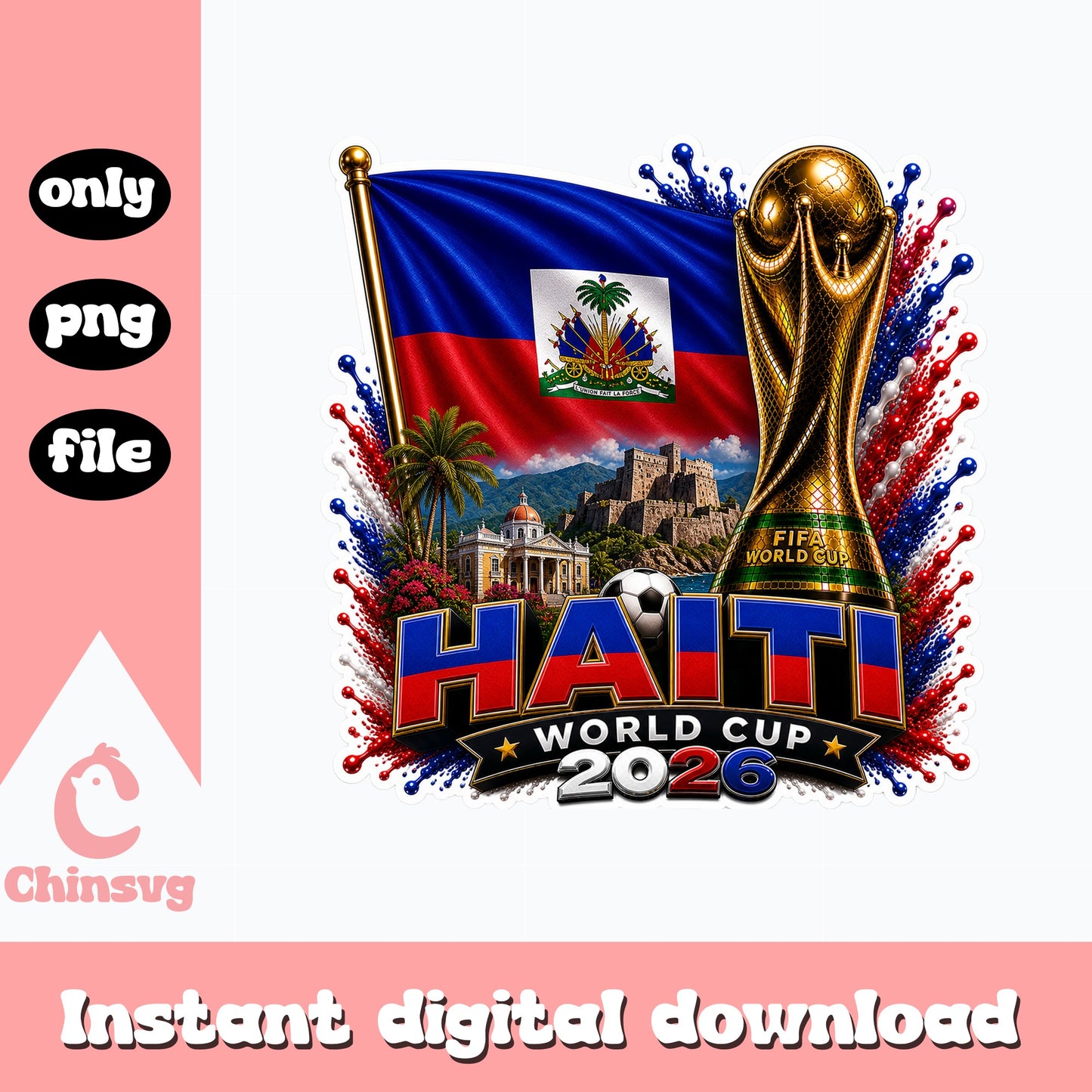 Haiti World Cup 2026 PNG, Haiti Soccer Flag, Football PNG