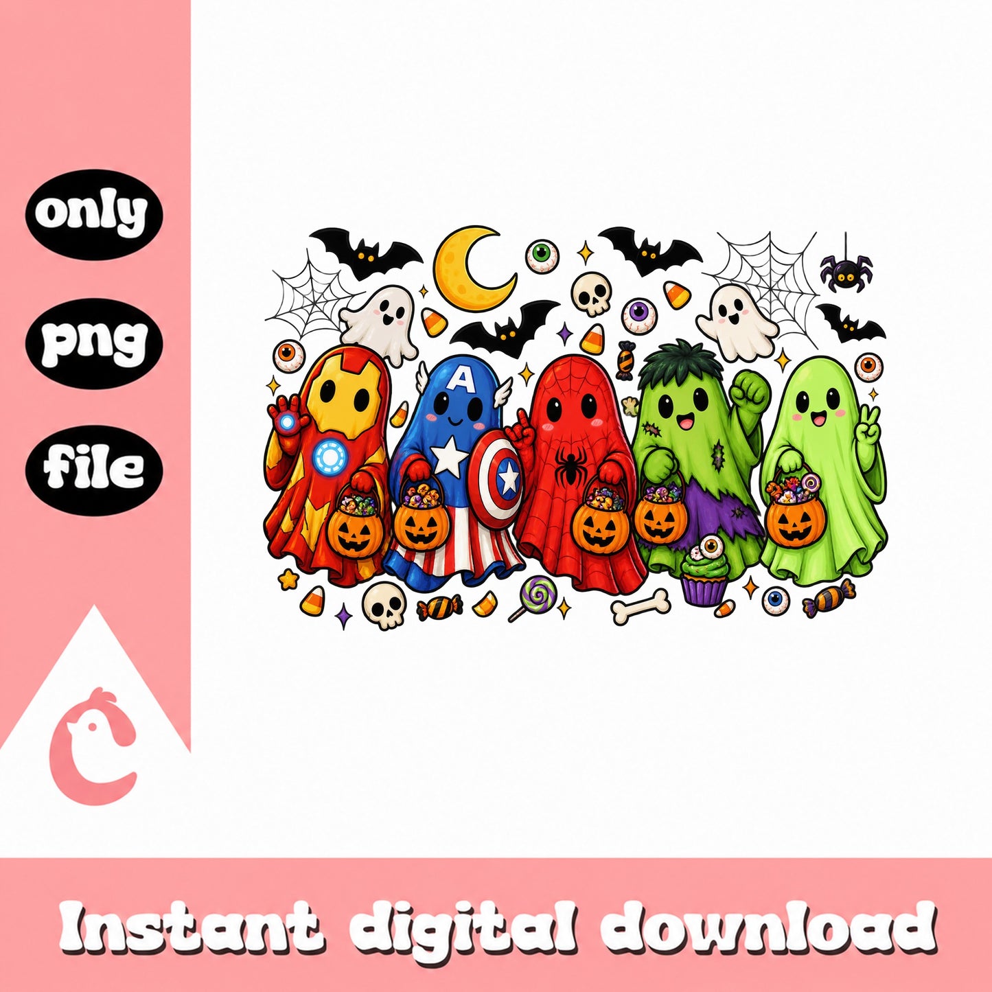 Halloween Avengers Superhero Ghost PNG, Trick Or Treat Clipart, PNG