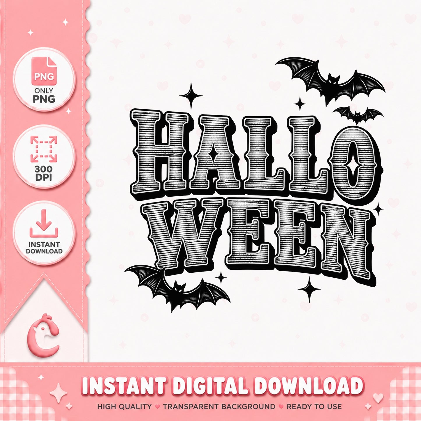 Halloween Bat Sublimation Design, Spooky Fall Decor, PNG