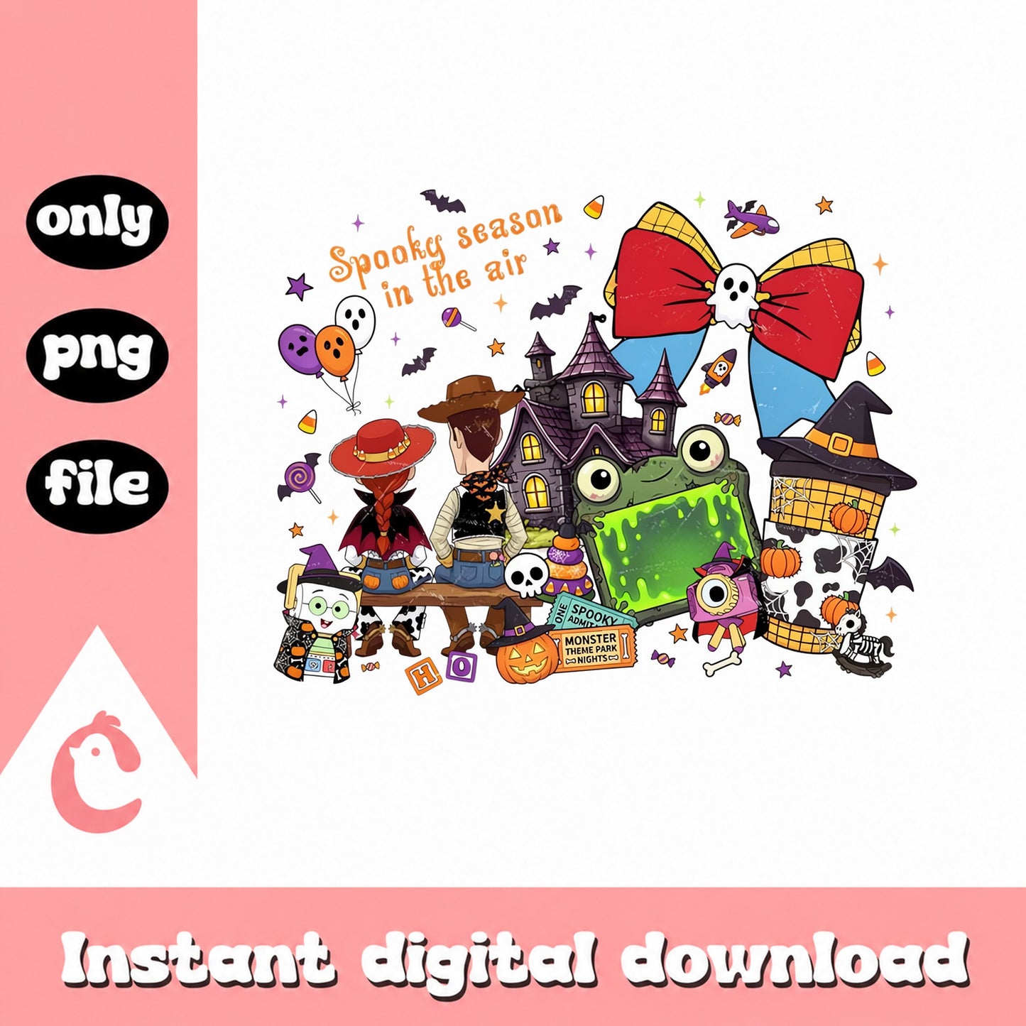 Halloween Spooky Season Bundle, Trick Or Treat Clipart, PNG