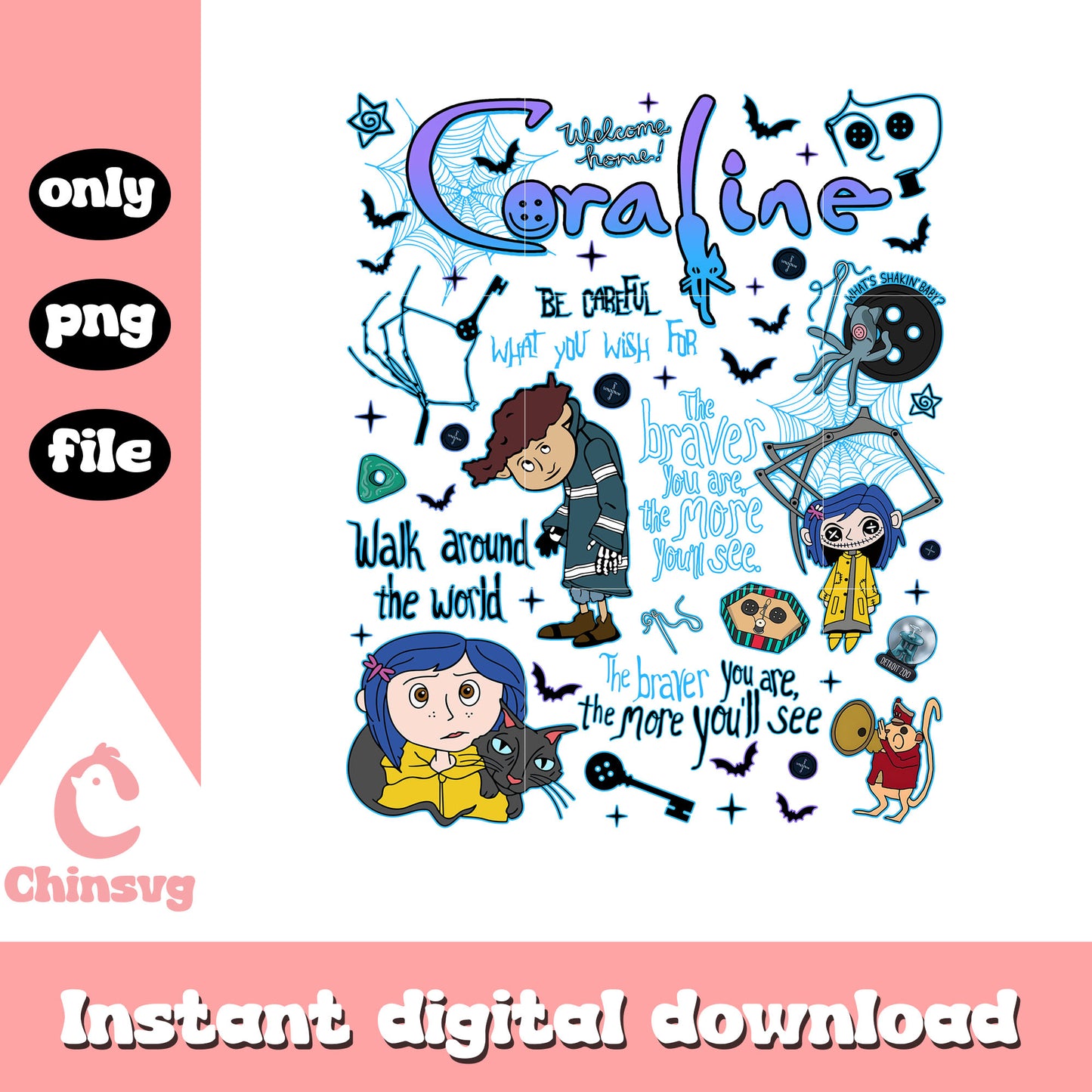 Halloween coraline movie quotes clipart png, coraline movie quotes png