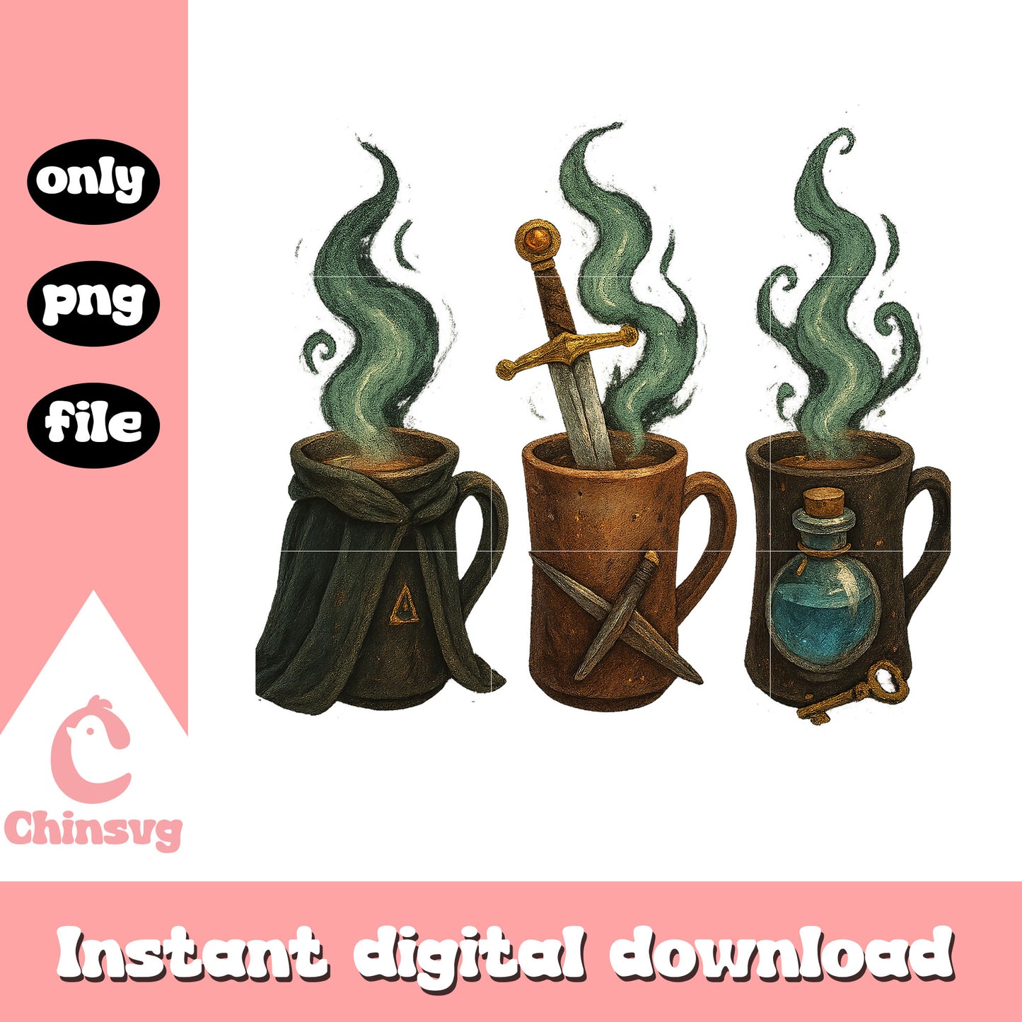 Halloween cups decorations design png, happy halloween png