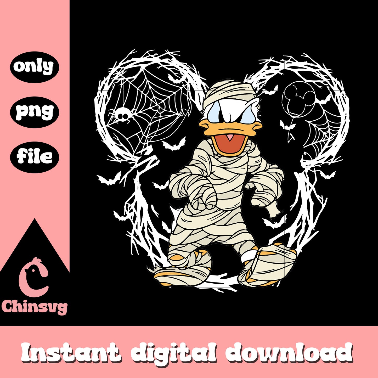 Halloween donald duck mummy png, disney not so scary halloween png