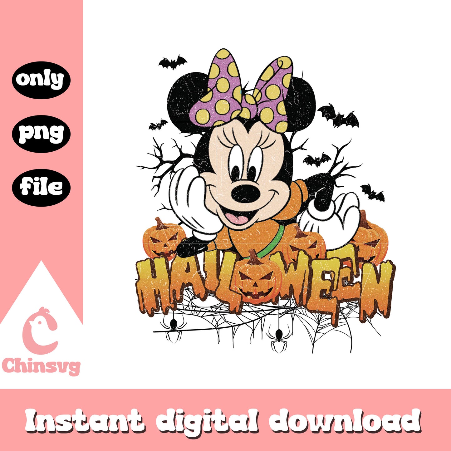 Halloween logo minnie disney png, walt disney world halloween png