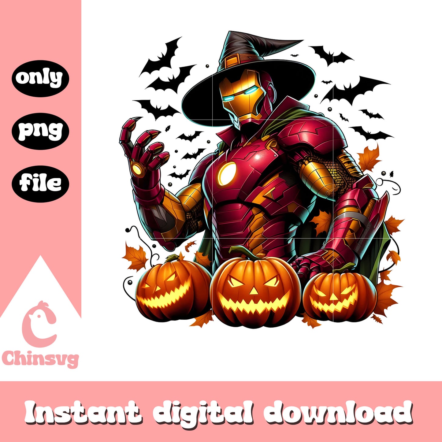 Halloween pumpkin witch iron man cartoon png, avengers iron man png