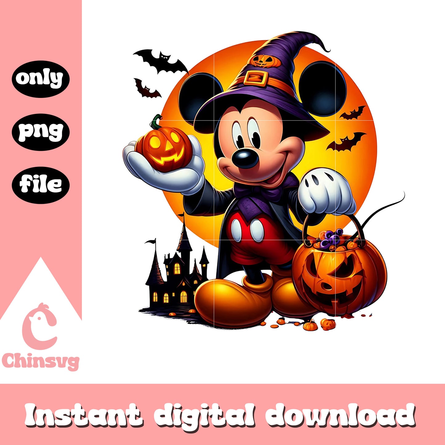 Halloween pumpkin witch mickey disney png, disney mickey cartoon png