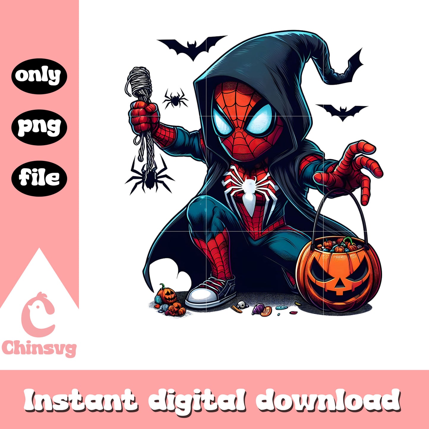 Halloween pumpkin witch spiderman posing png, spiderman cartoon png