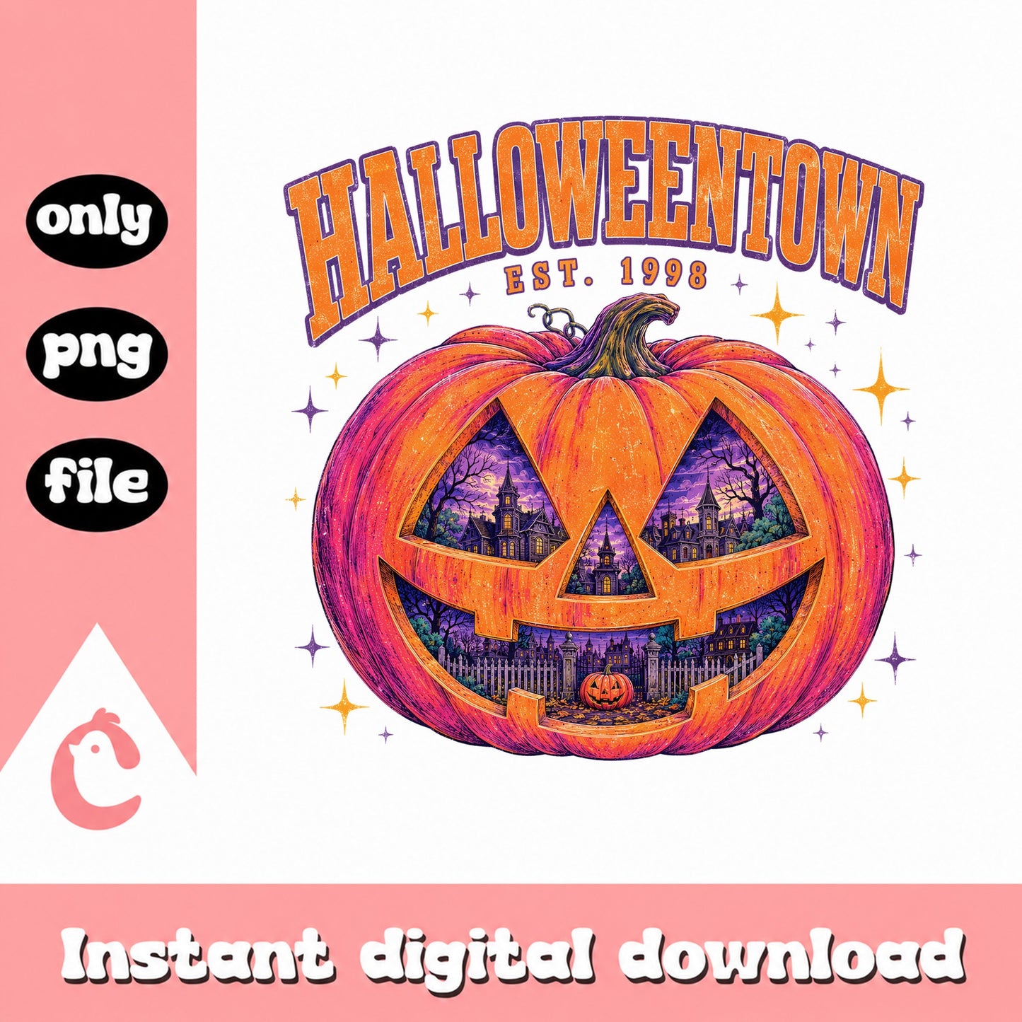 Halloweentown Est 1998 PNG, Halloween Pumpkin PNG, Spooky Season PNG
