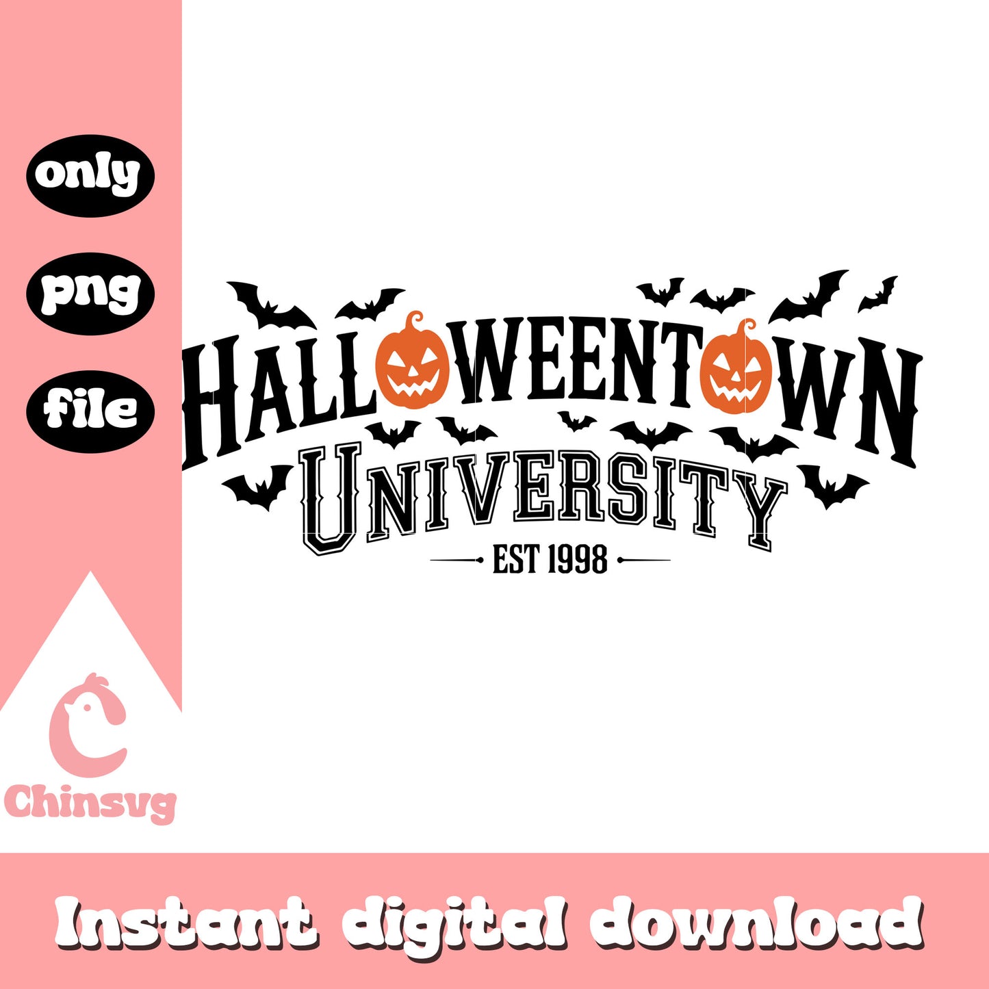 Halloweentown university est 1998 design png, halloween drawings png