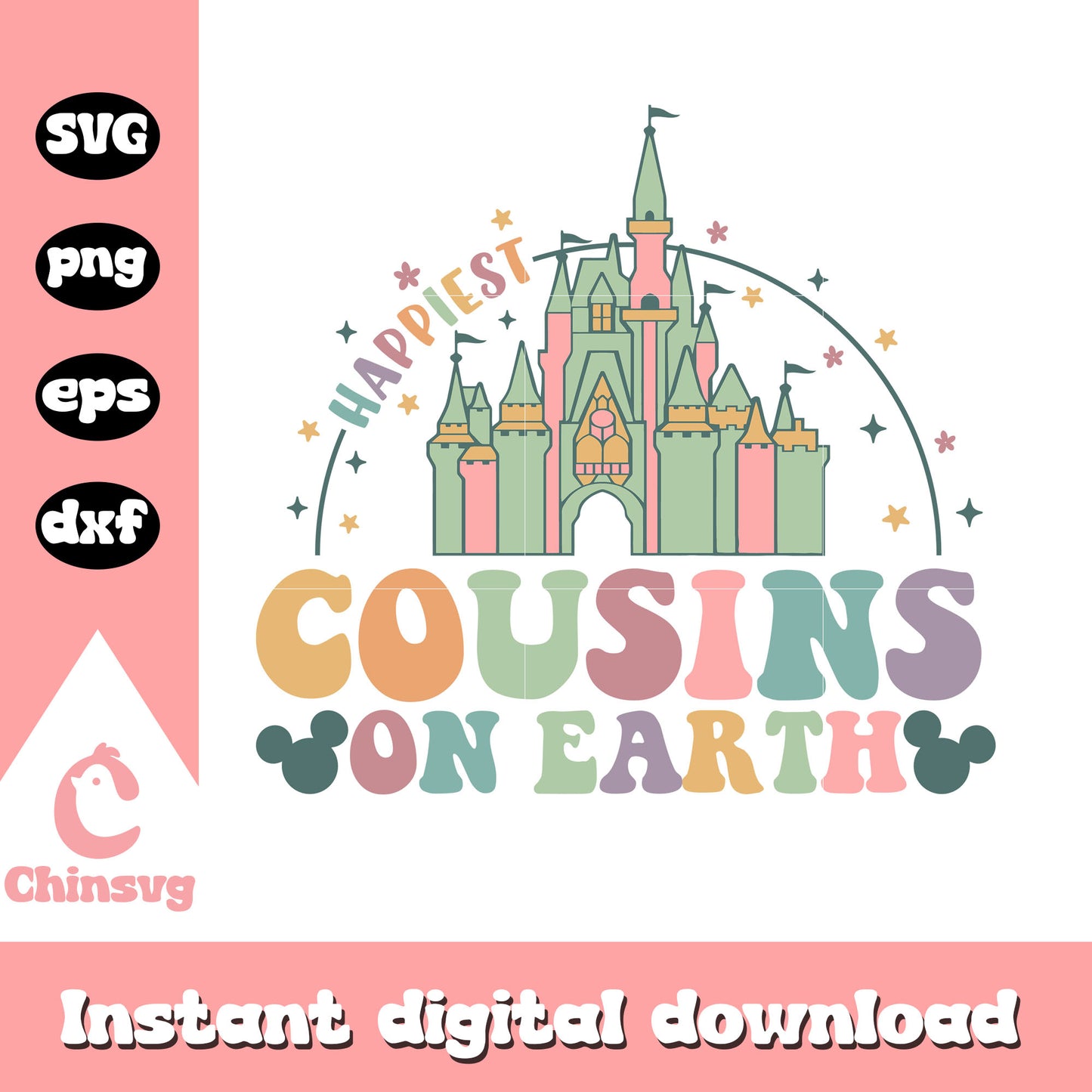 Happiest cousins on earth disney castle svg, disney castle svg