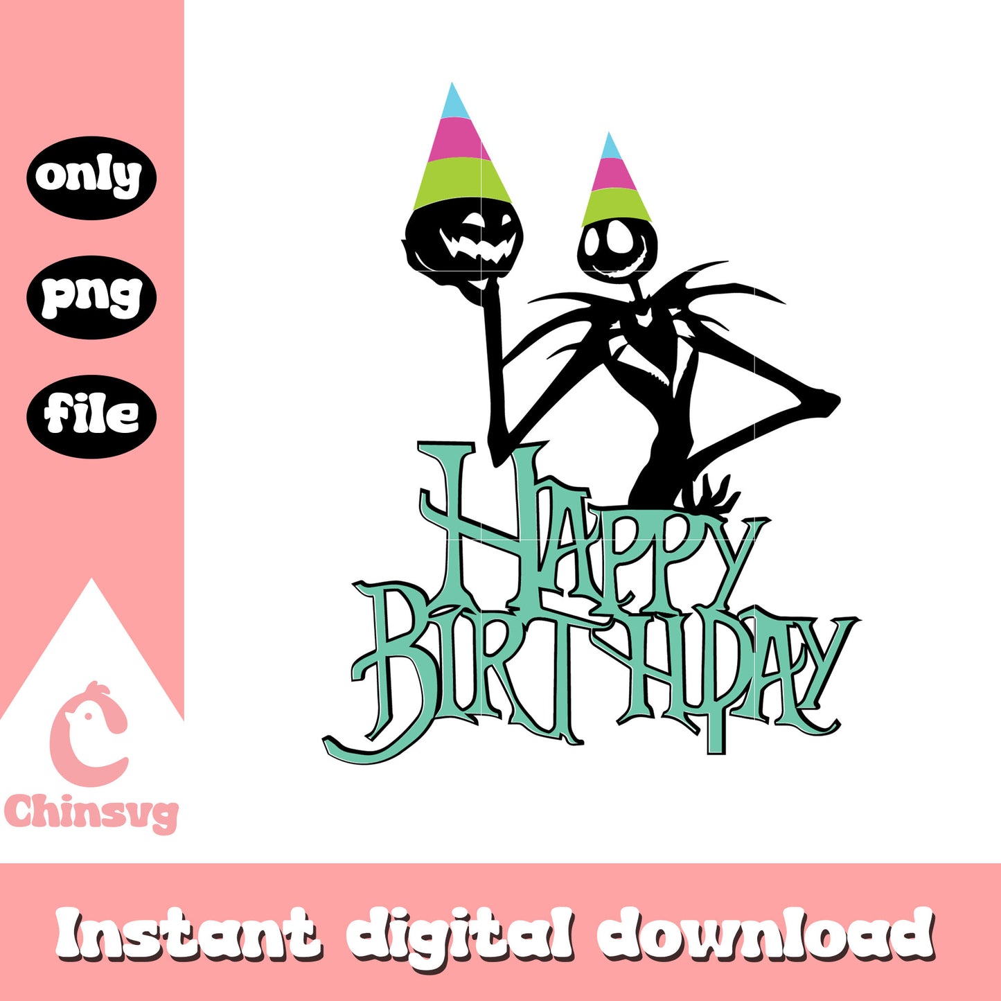 Happy birthday jack skellington png, happy birthday png