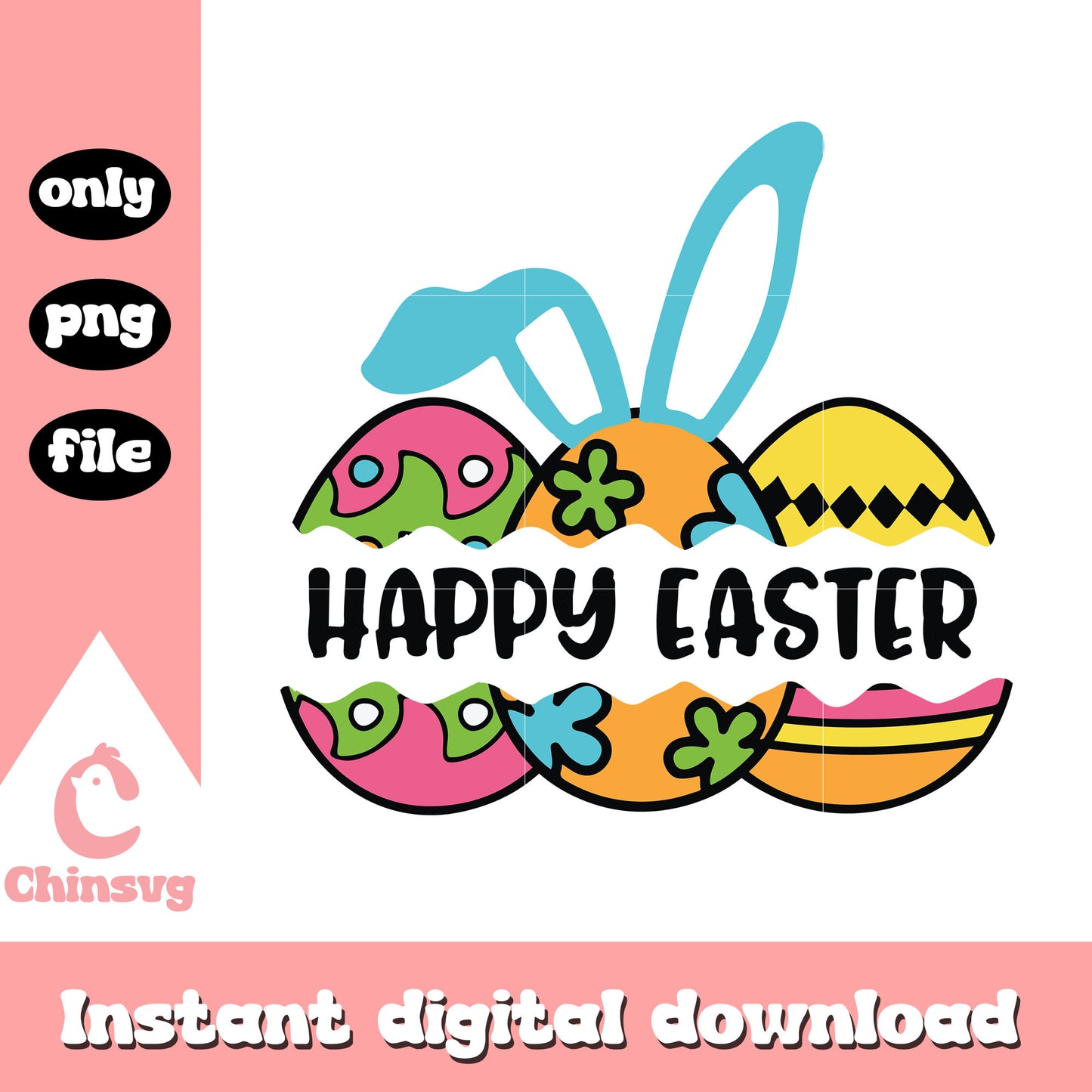 Happy easter egg design png, happy easter day png, easter png
