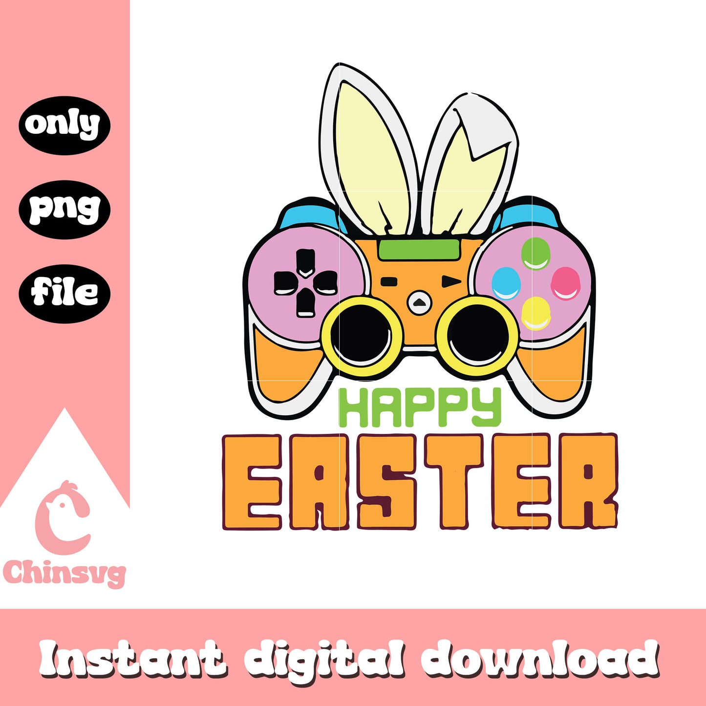 Happy easter game day design png, happy easter clipart png
