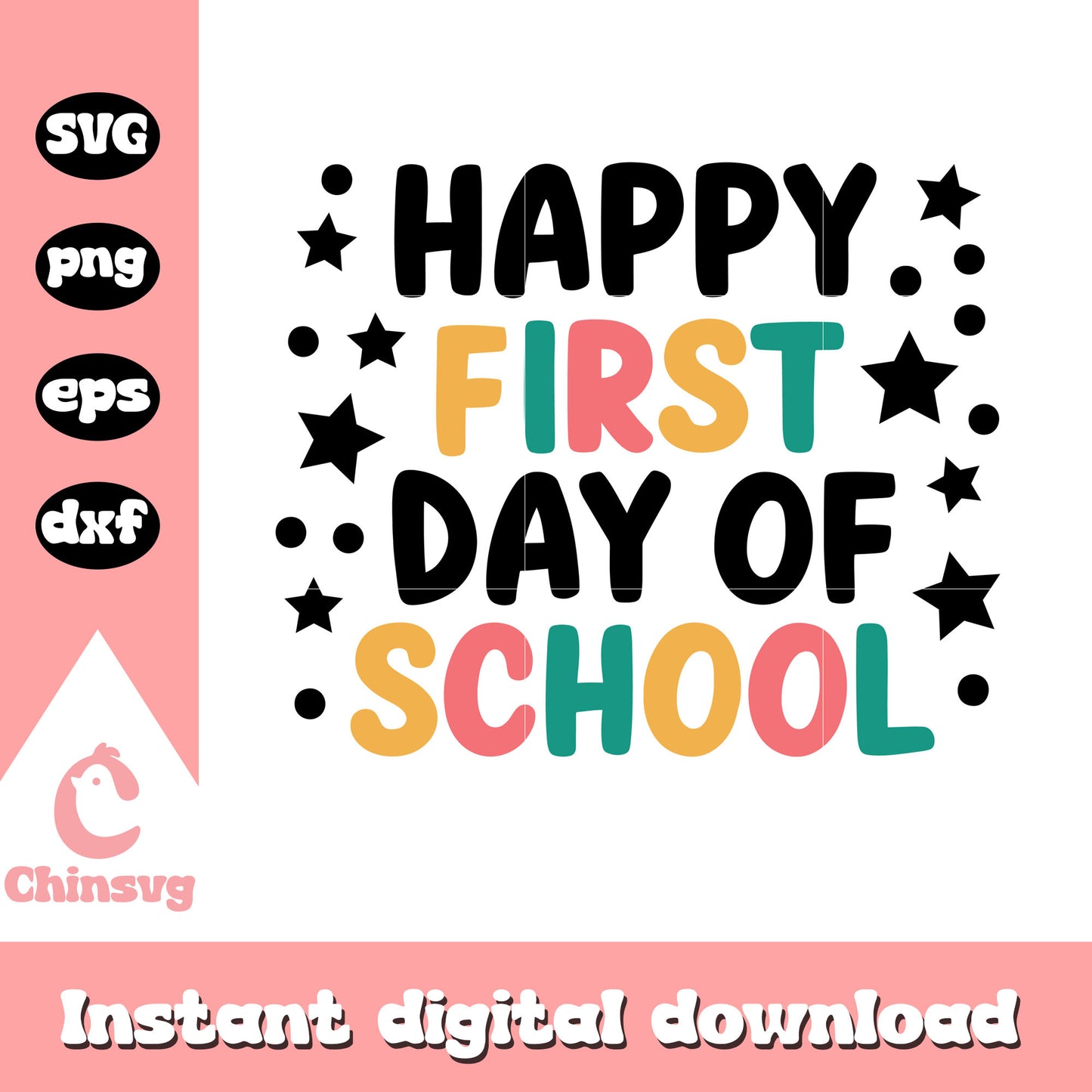 Happy first day of school design svg, back to school svg