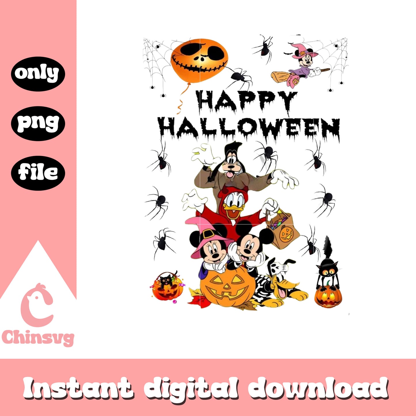Happy halloween mickey and friends png, halloween day png