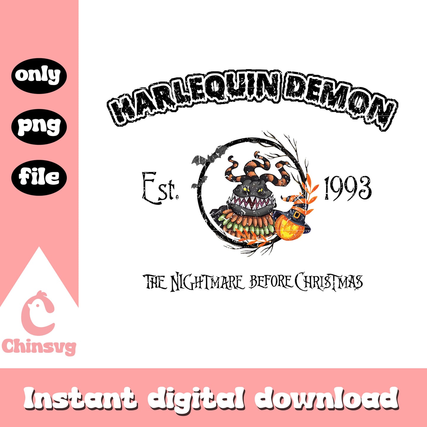 Harlequin demon est 1993 nightmare movie art png, harlequin demon png
