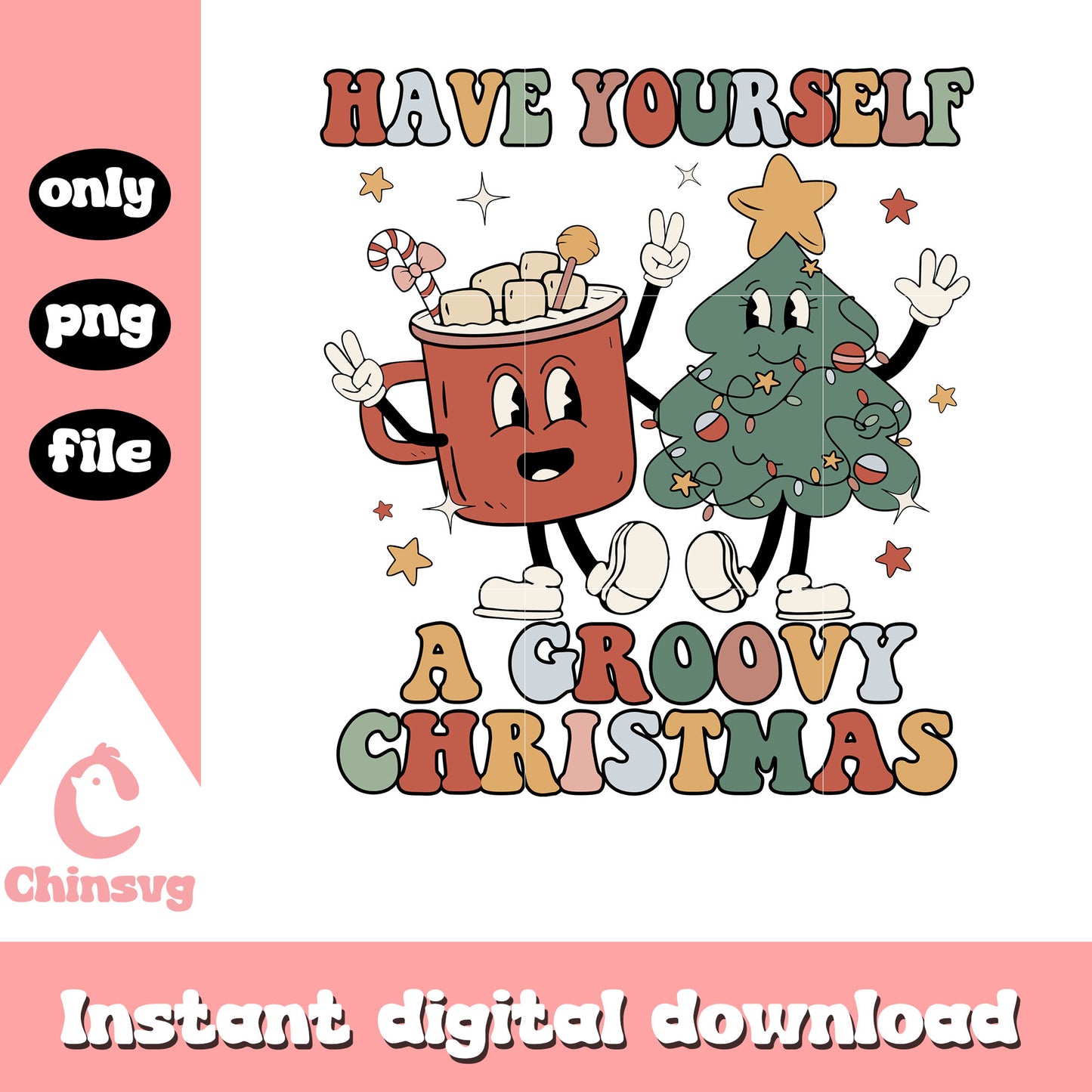 Have yourself a groovy christmas png, christmas tree png