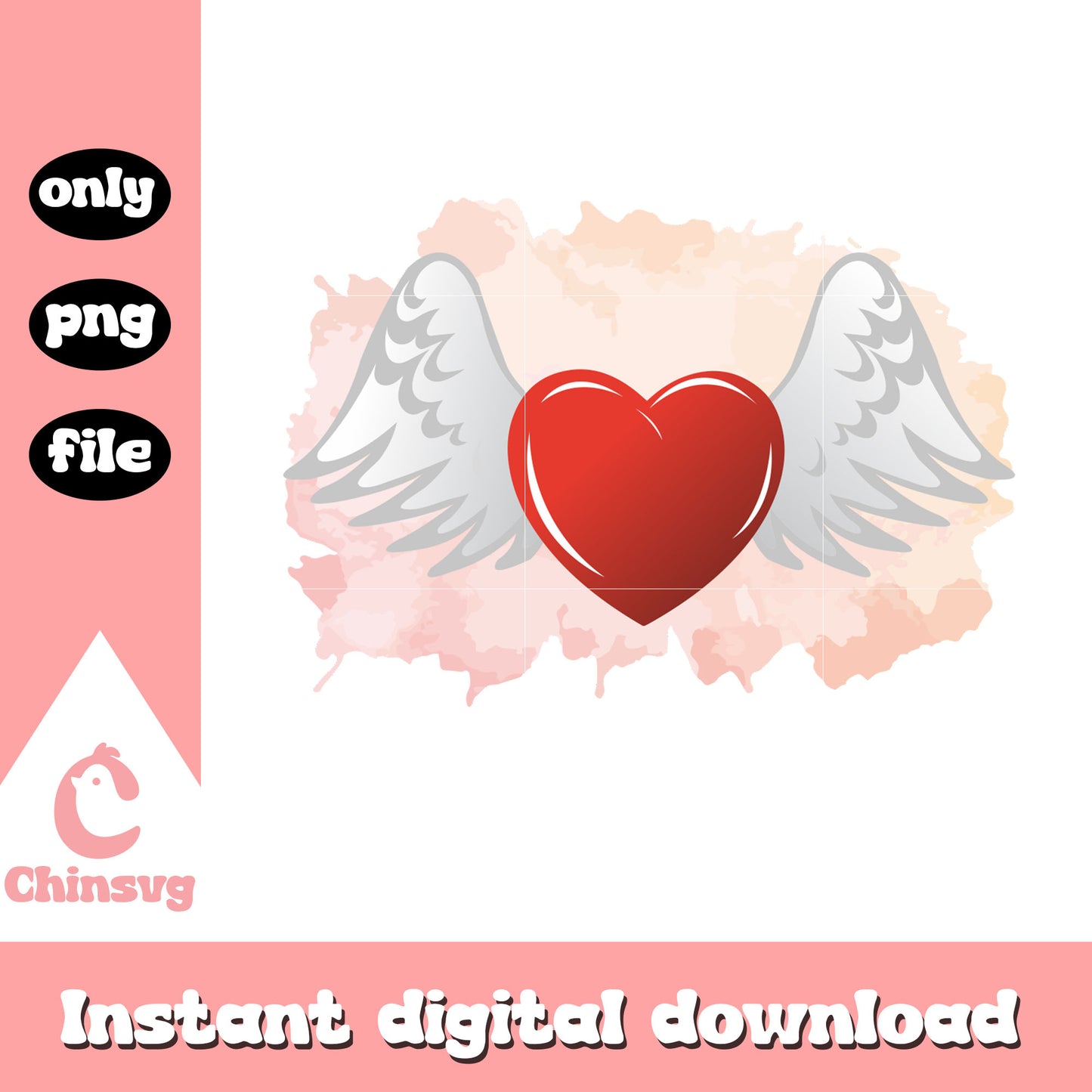 Heart custom angel valentine png, heart valentine's day png