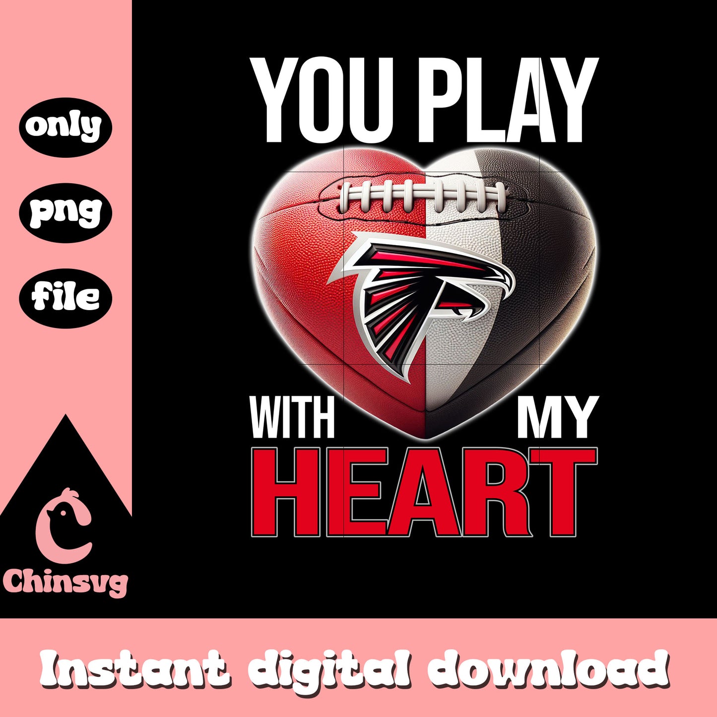 Heart shadow nfl atlanta falcons png, atlanta falcons png