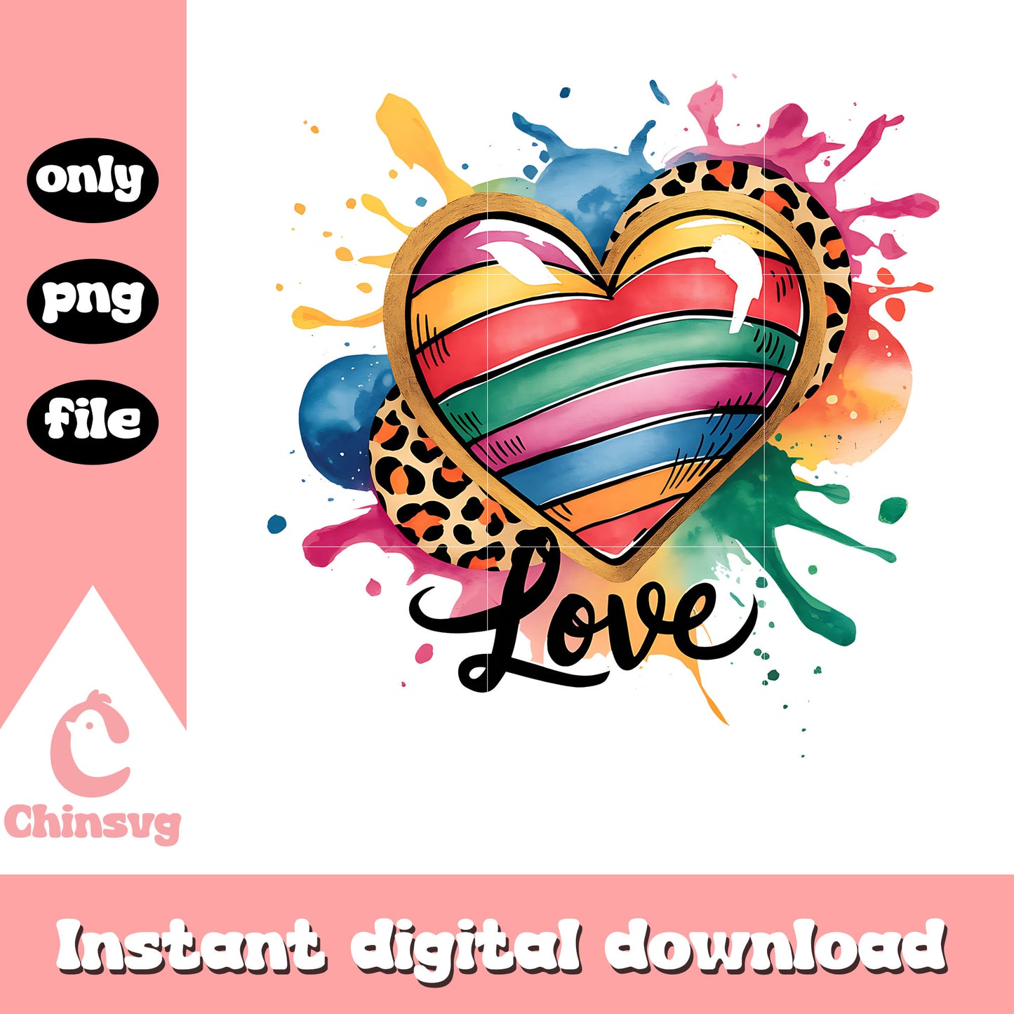 Heart shape colorful love png, heart shape png, love png