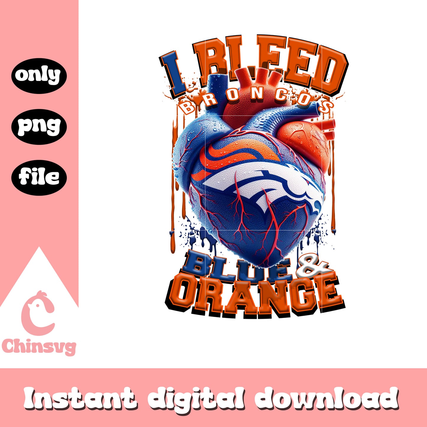 Heart team denver broncos png, denver broncos png