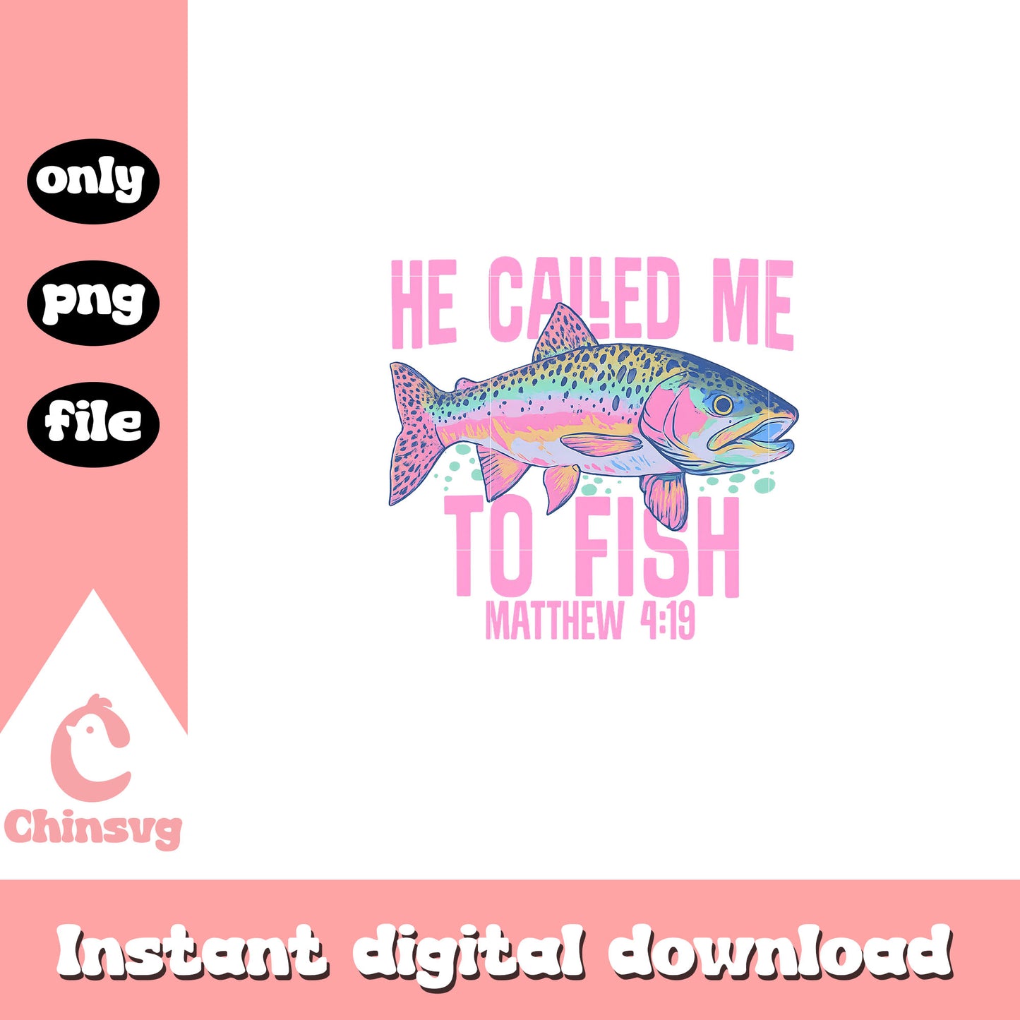 He called me to fish design png, funny quote png, trending png