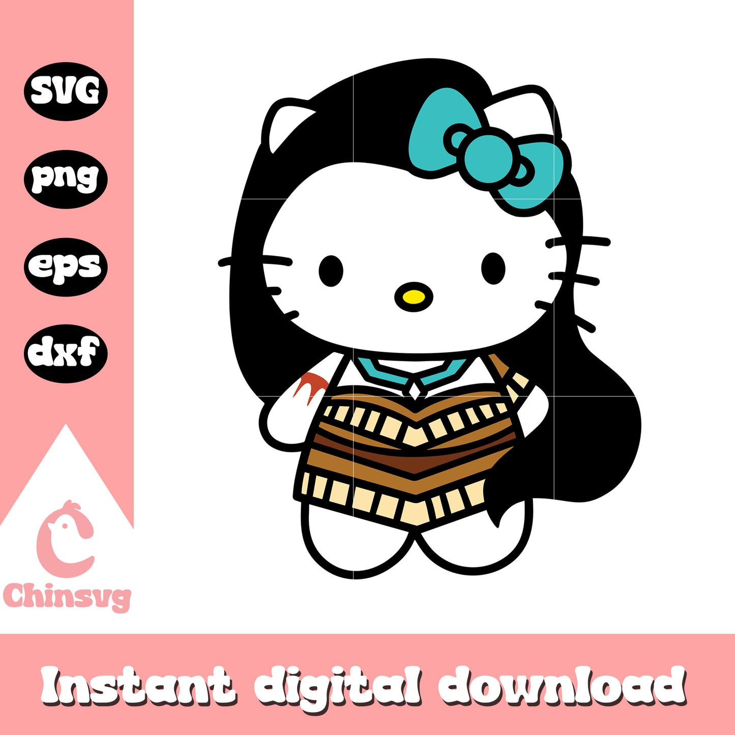 Hello Kitty Princess pocahontas svg, hello kitty svg, pocahontas svg