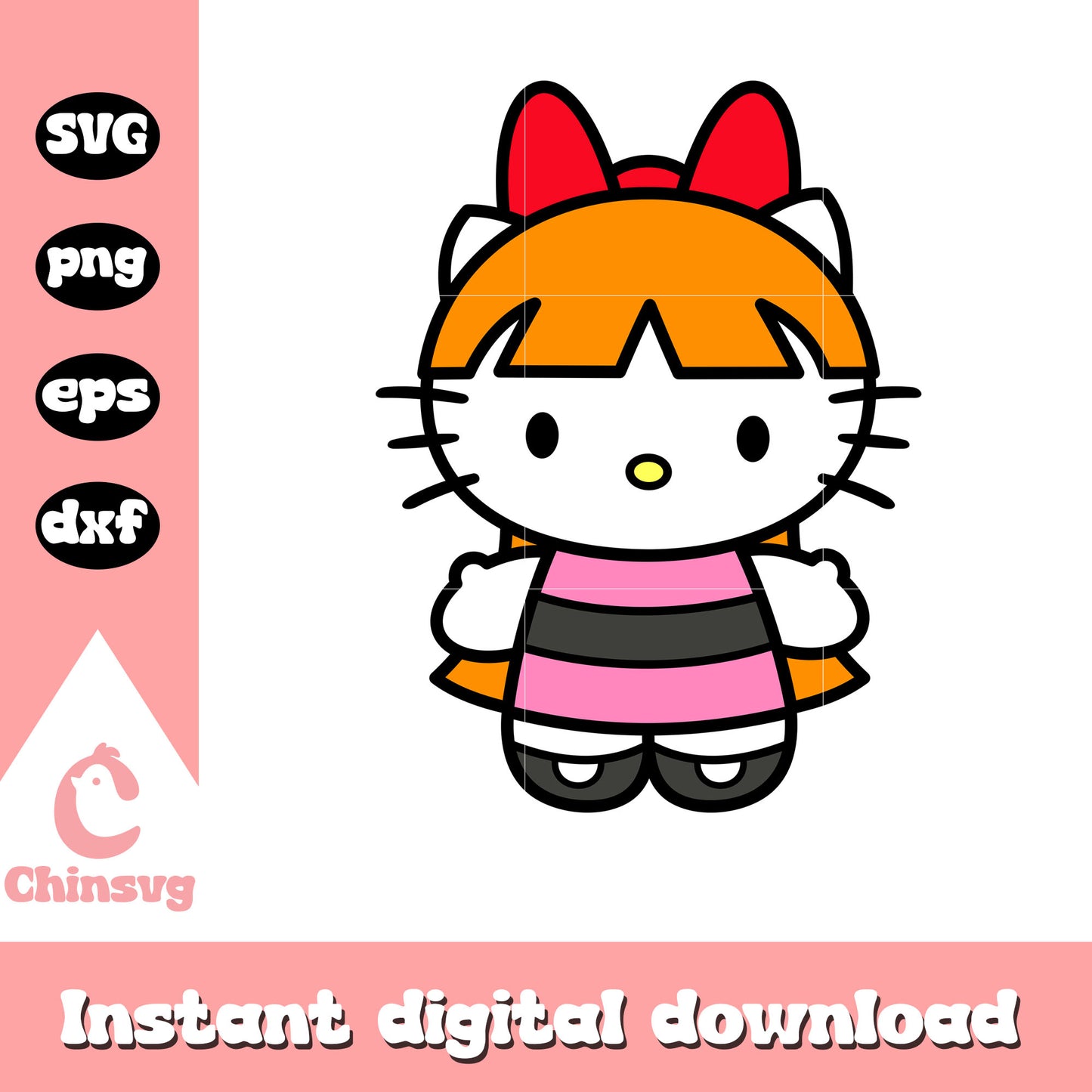 Hello Kitty blossom svg, hello kitty svg, powerpuff girls svg
