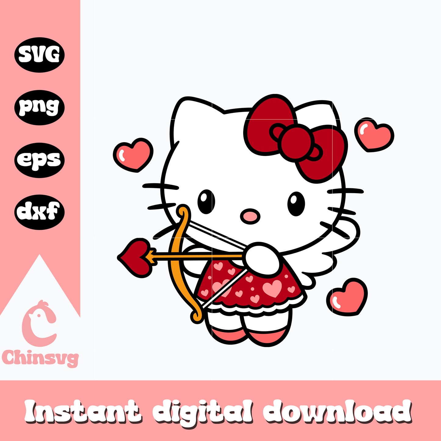 Hello Kitty cupid svg, Hello Kitty svg, valentine svg