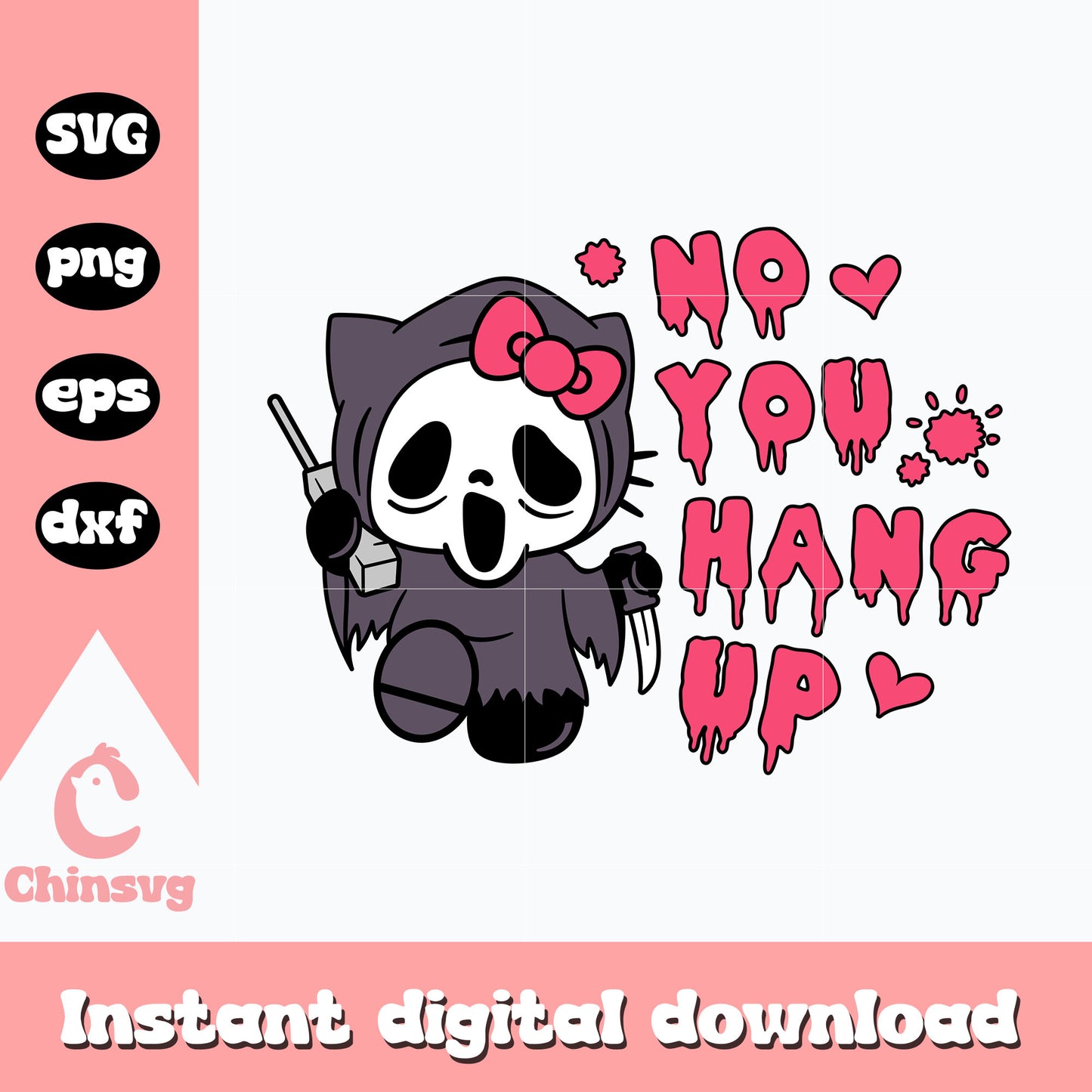 Hello Kitty no you hang up svg, hello kitty svg, valentine svg