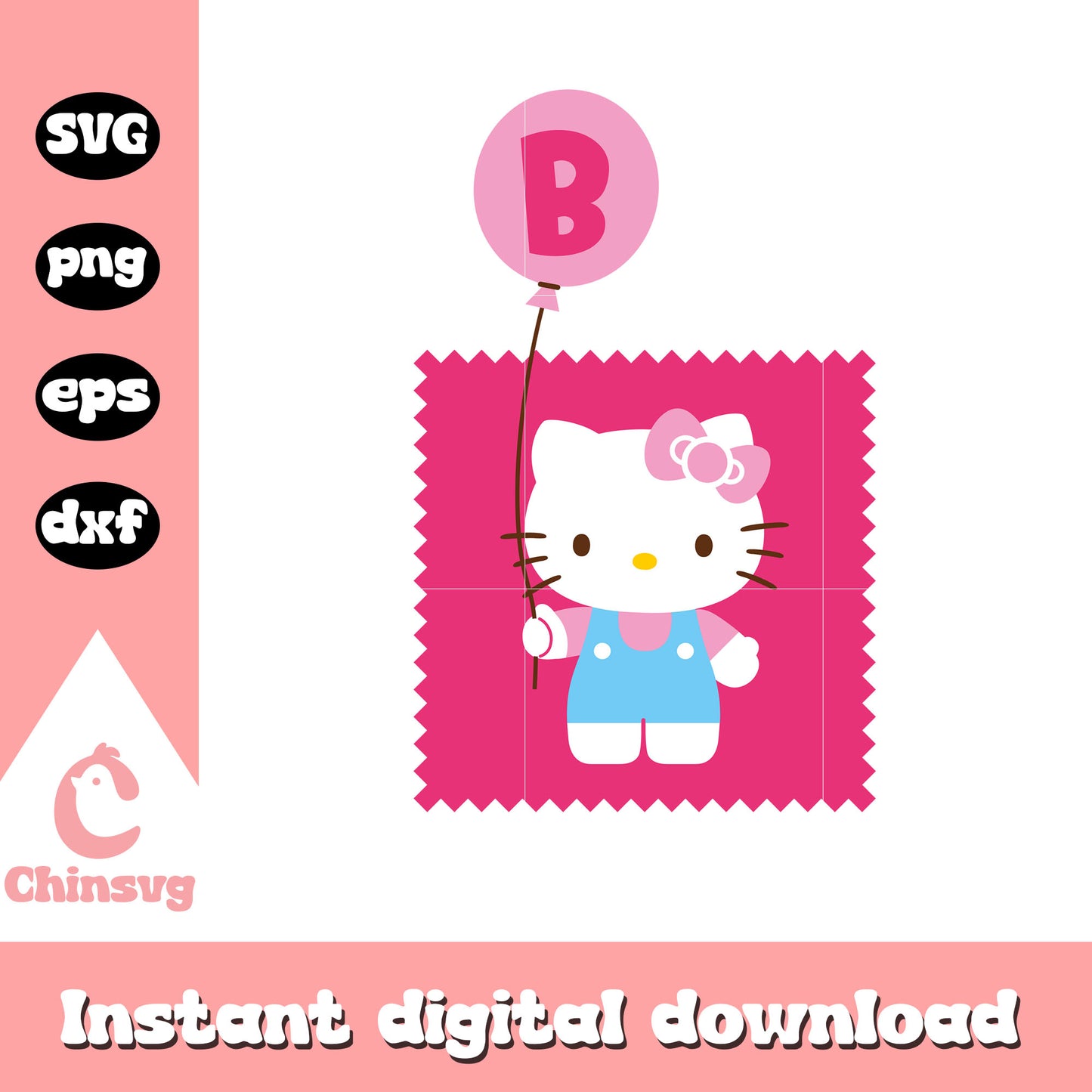Hello kitty b alphabet stamp svg, hello kitty stamps svg